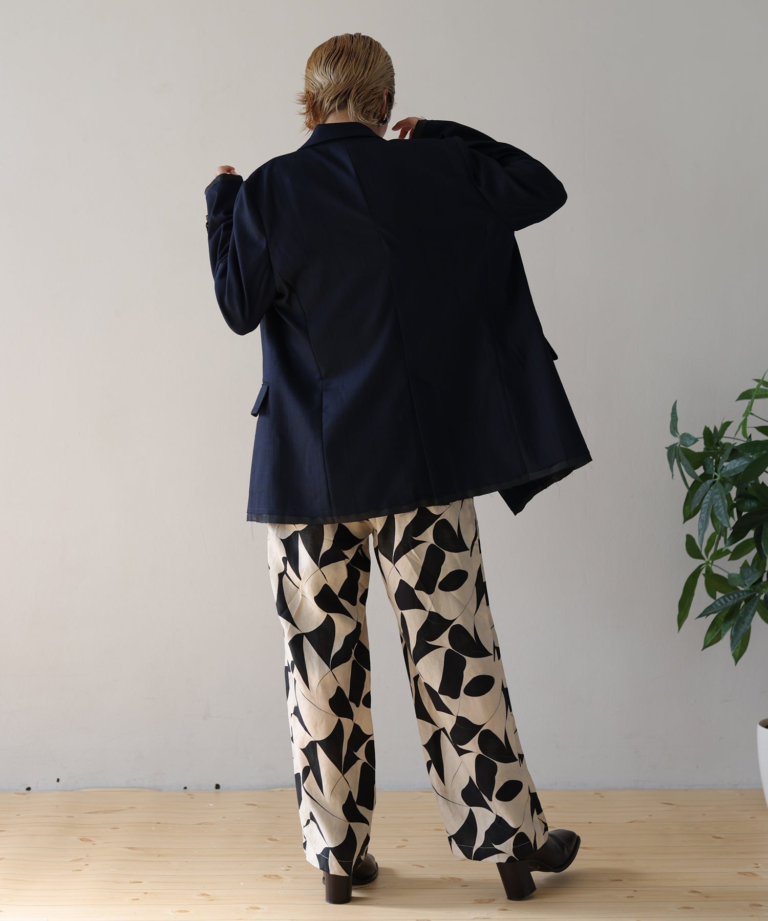 ネイビー×ブルーチェック model:H160