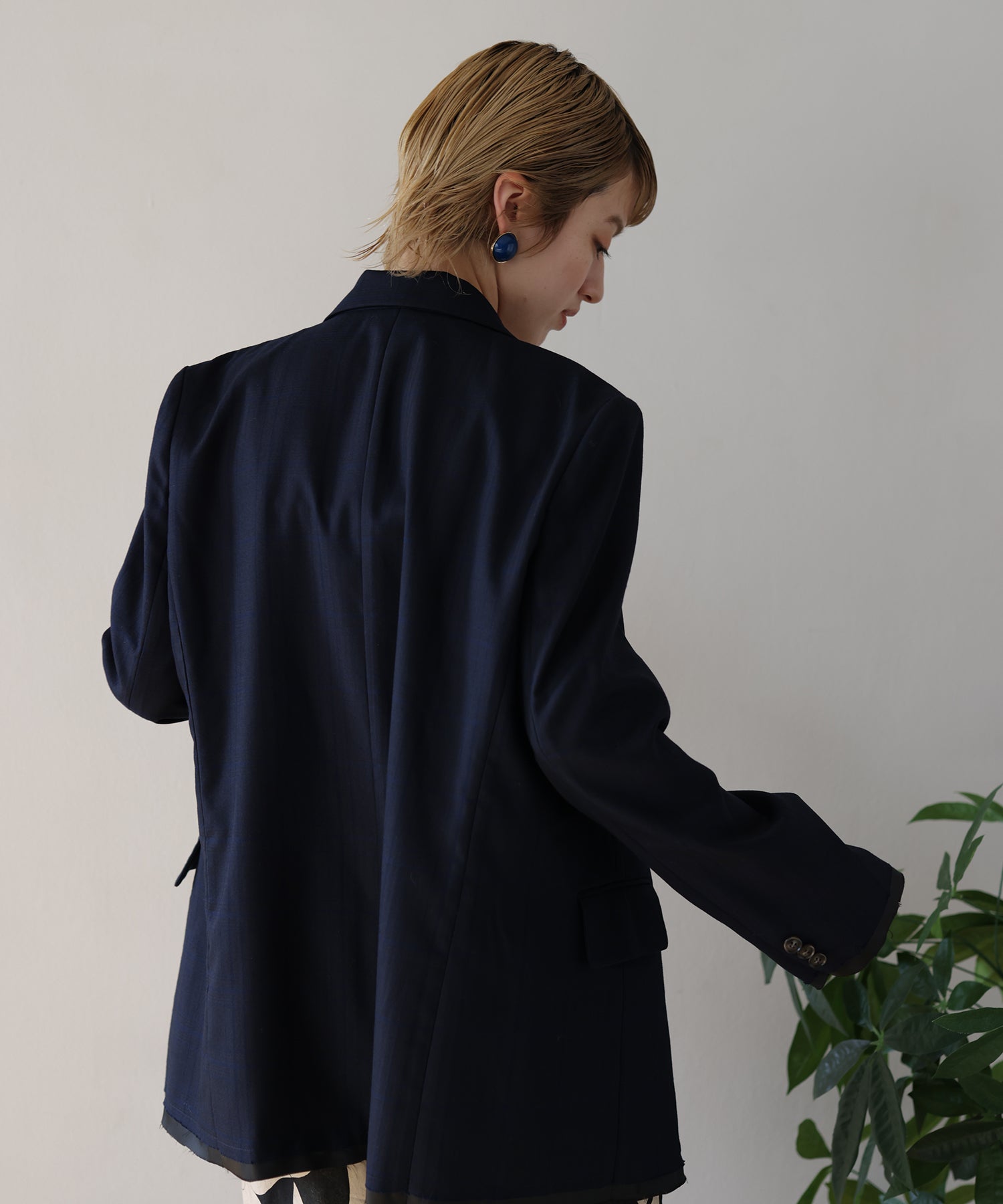 ネイビー×ブルーチェック model:H160