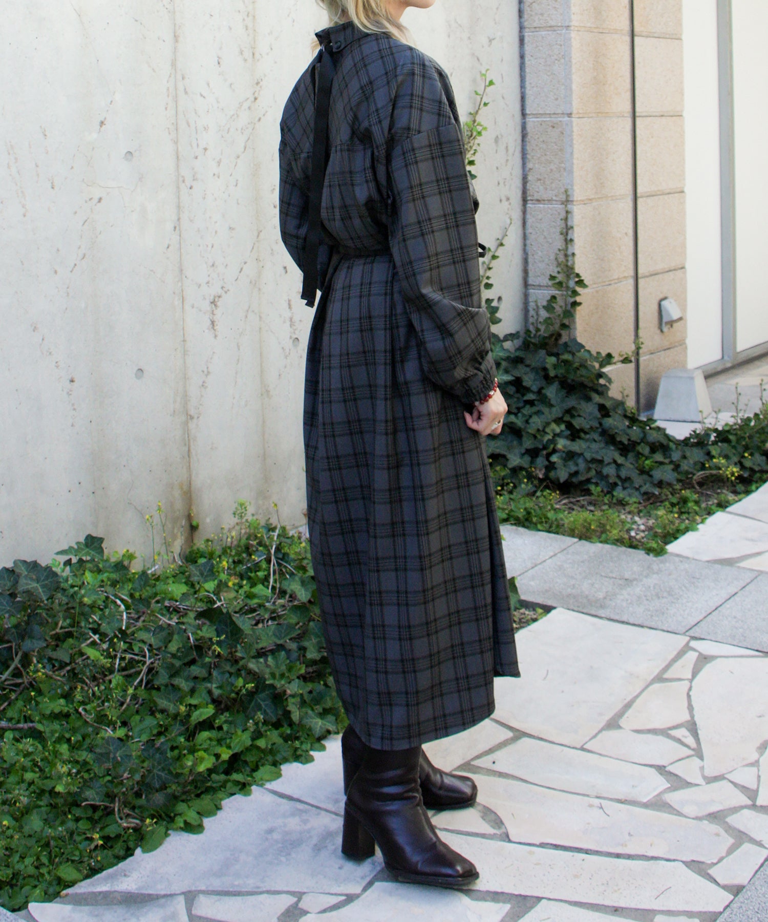 グレー×イエローチェック
staff:H157cm