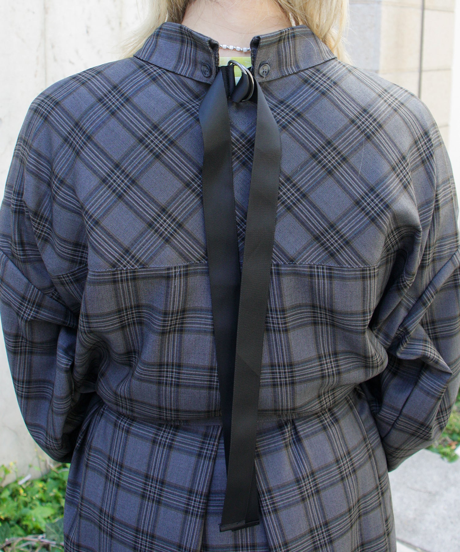 グレー×イエローチェック
staff:H157cm