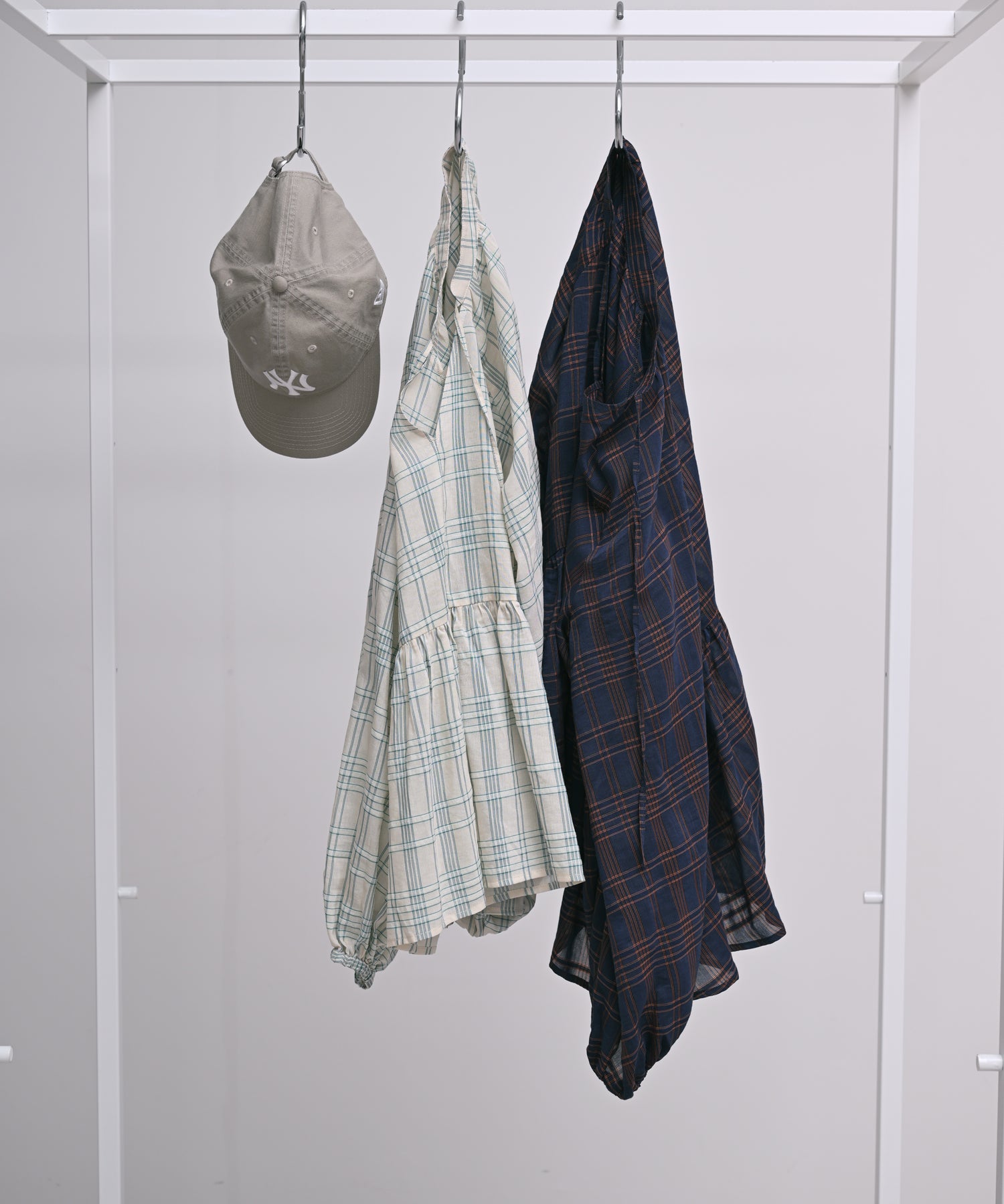Sheer Check Peplum Blouse