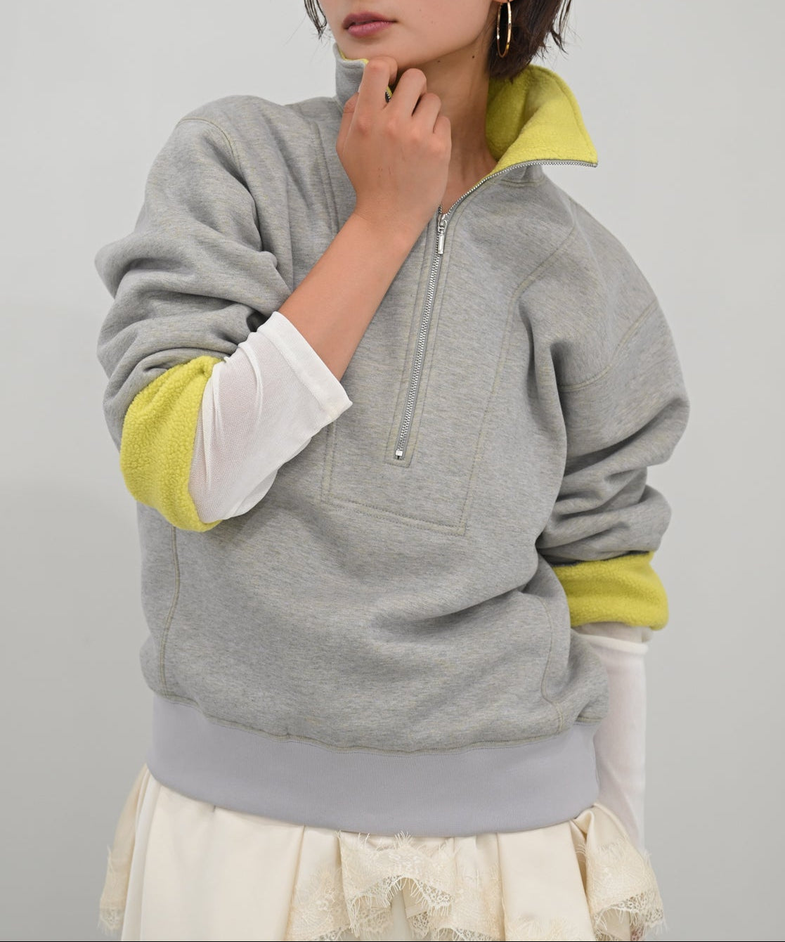 イエロー×グレー model:H166cm