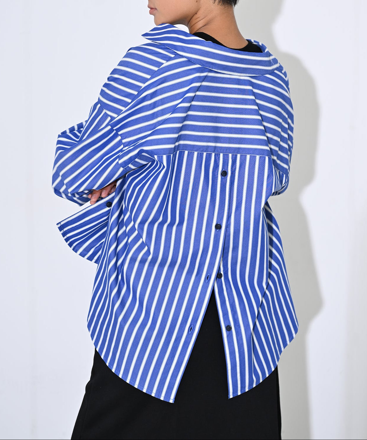 Stripe Panel Back Open Shirt