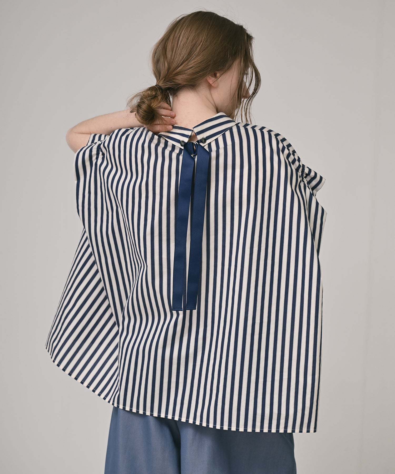 シャツ+ブラウス(半袖+袖なし) meltie stripe 2way ribbon tie blouse SHIPS（シップス） ブラウス シャツ 「SHIPS別注」Nell:「手洗い可能