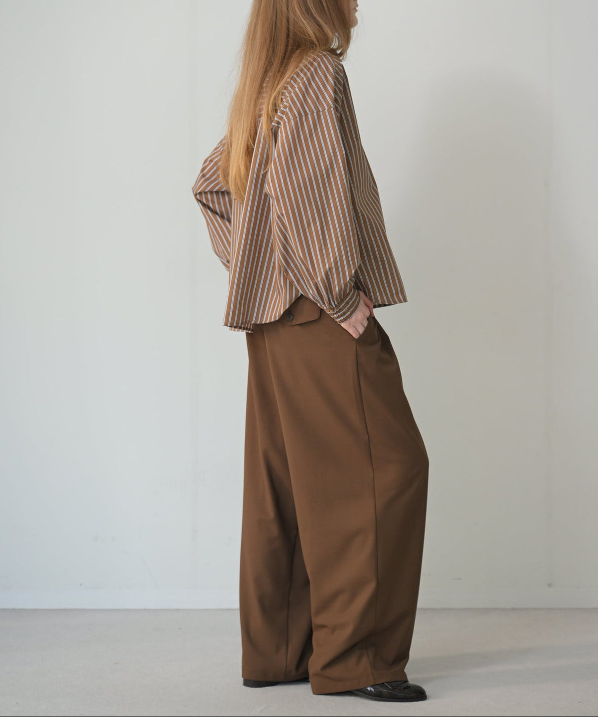 ブラウンストライプ model:H170cm