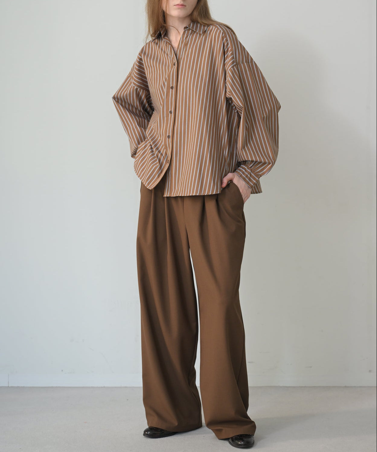 ブラウンストライプ model:H170cm