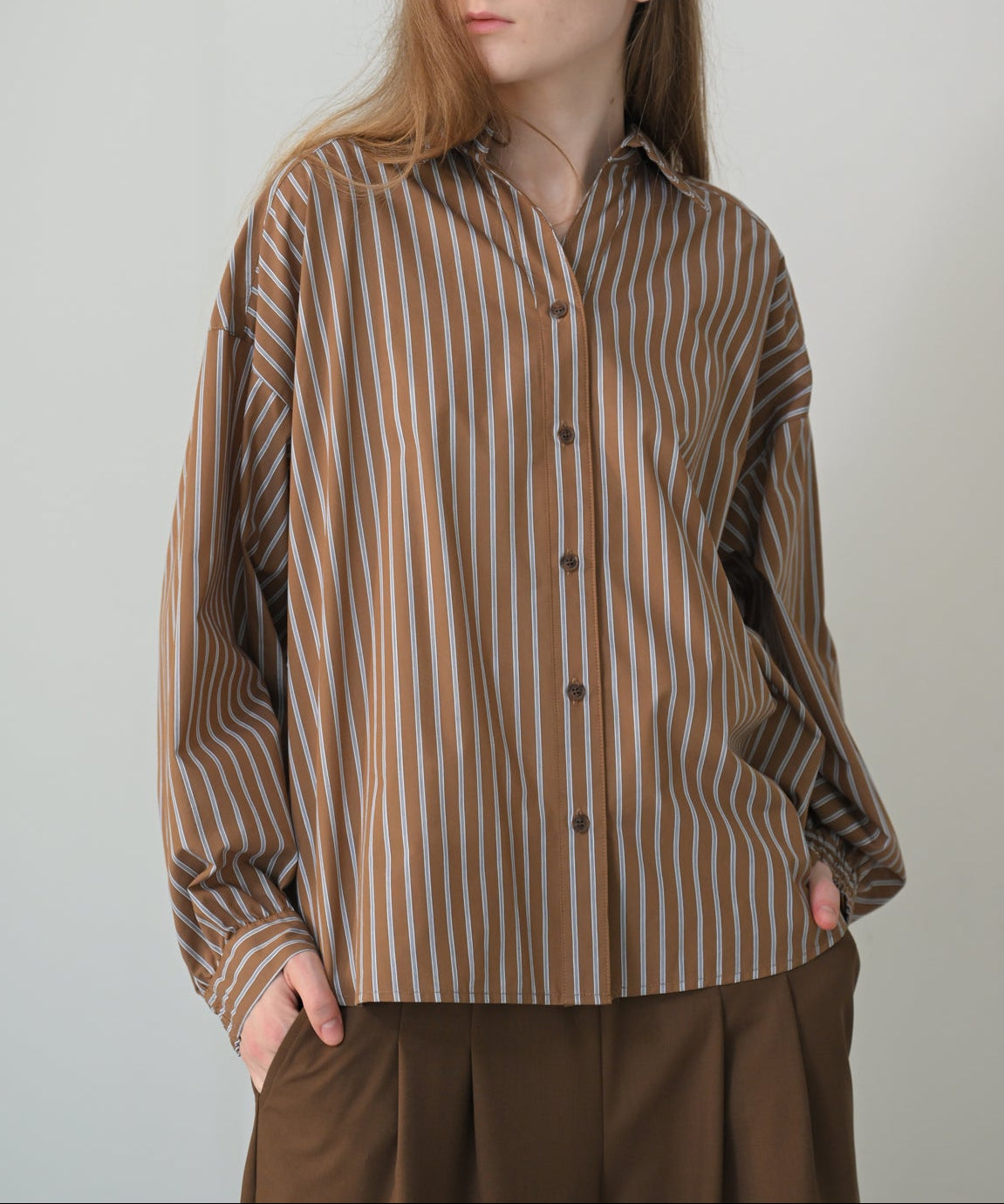 ブラウンストライプ model:H170cm