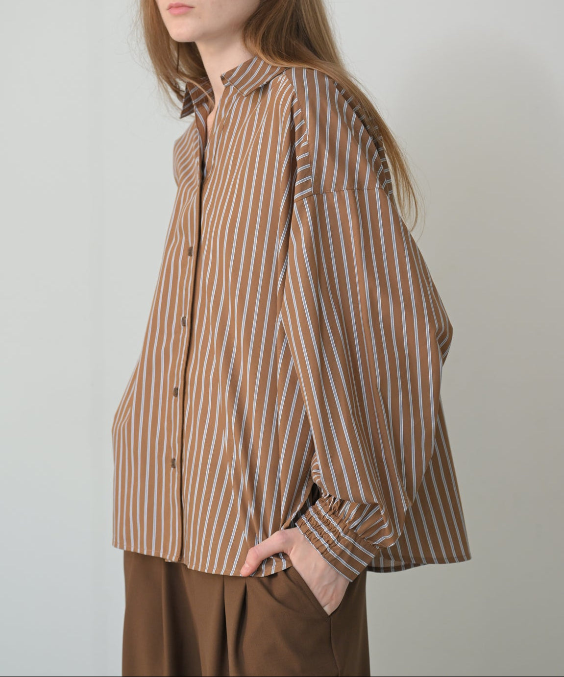 ブラウンストライプ model:H170cm