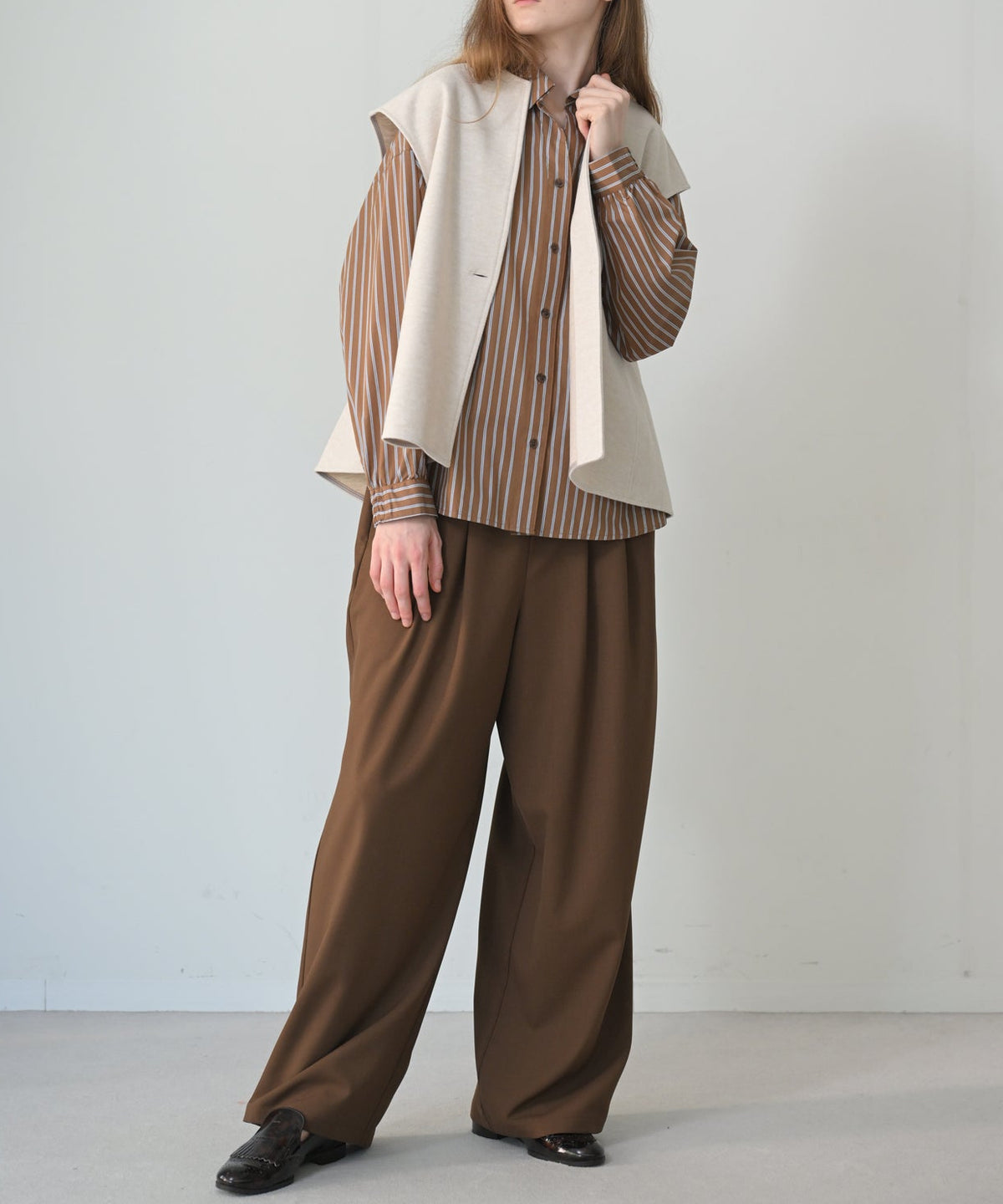 ブラウンストライプ model:H170cm
