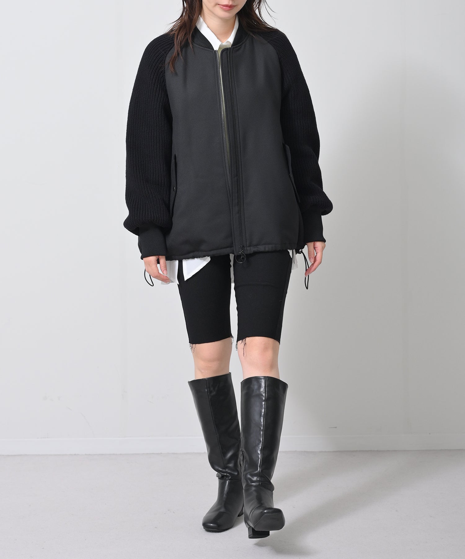 Hybrid Knit Sleeve Coat