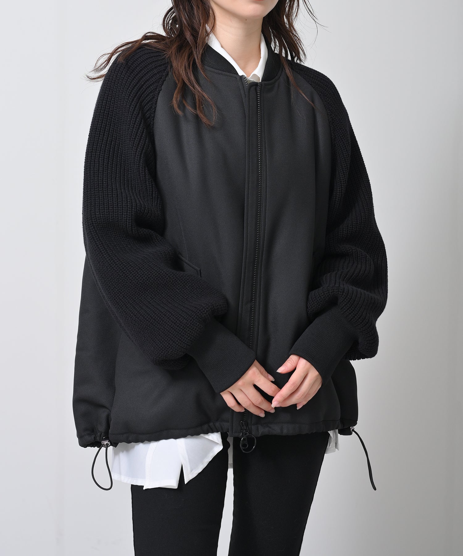 Hybrid Knit Sleeve Coat