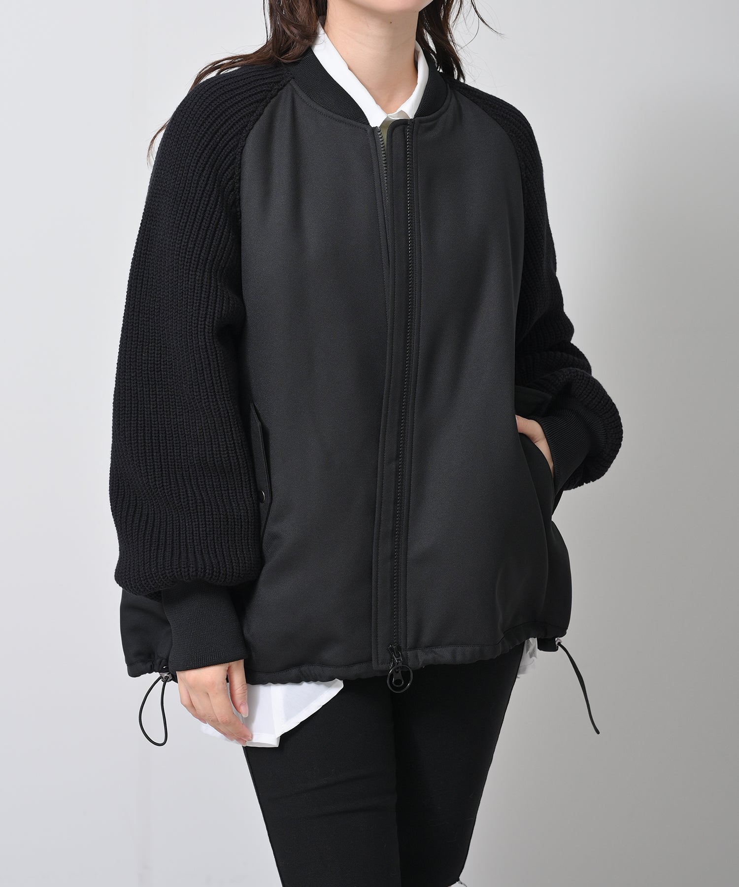 Hybrid Knit Sleeve Coat