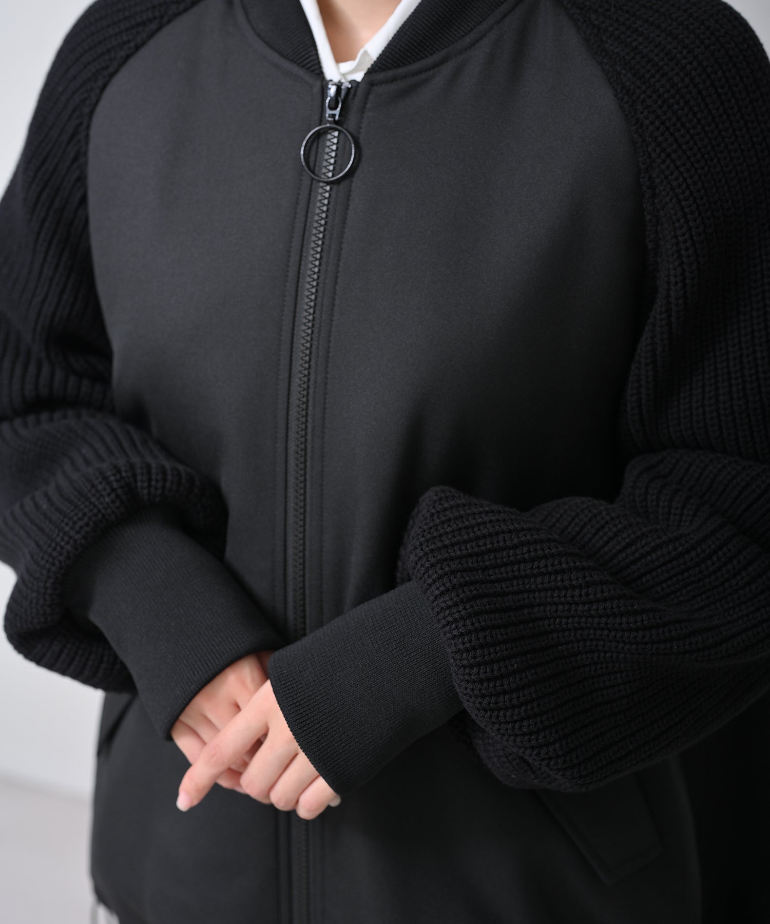 Hybrid Knit Sleeve Coat