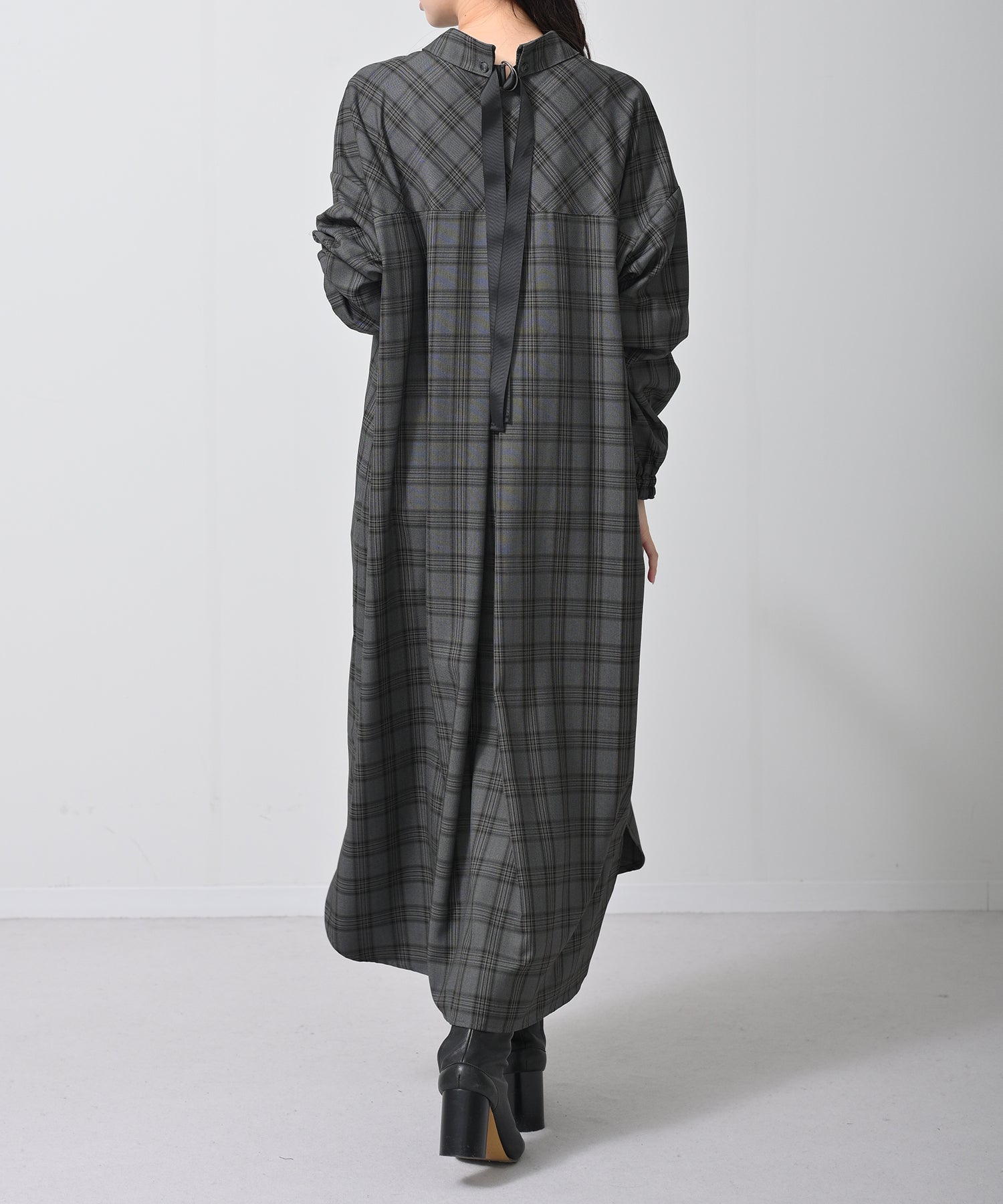 グレー×イエローチェック model:H160