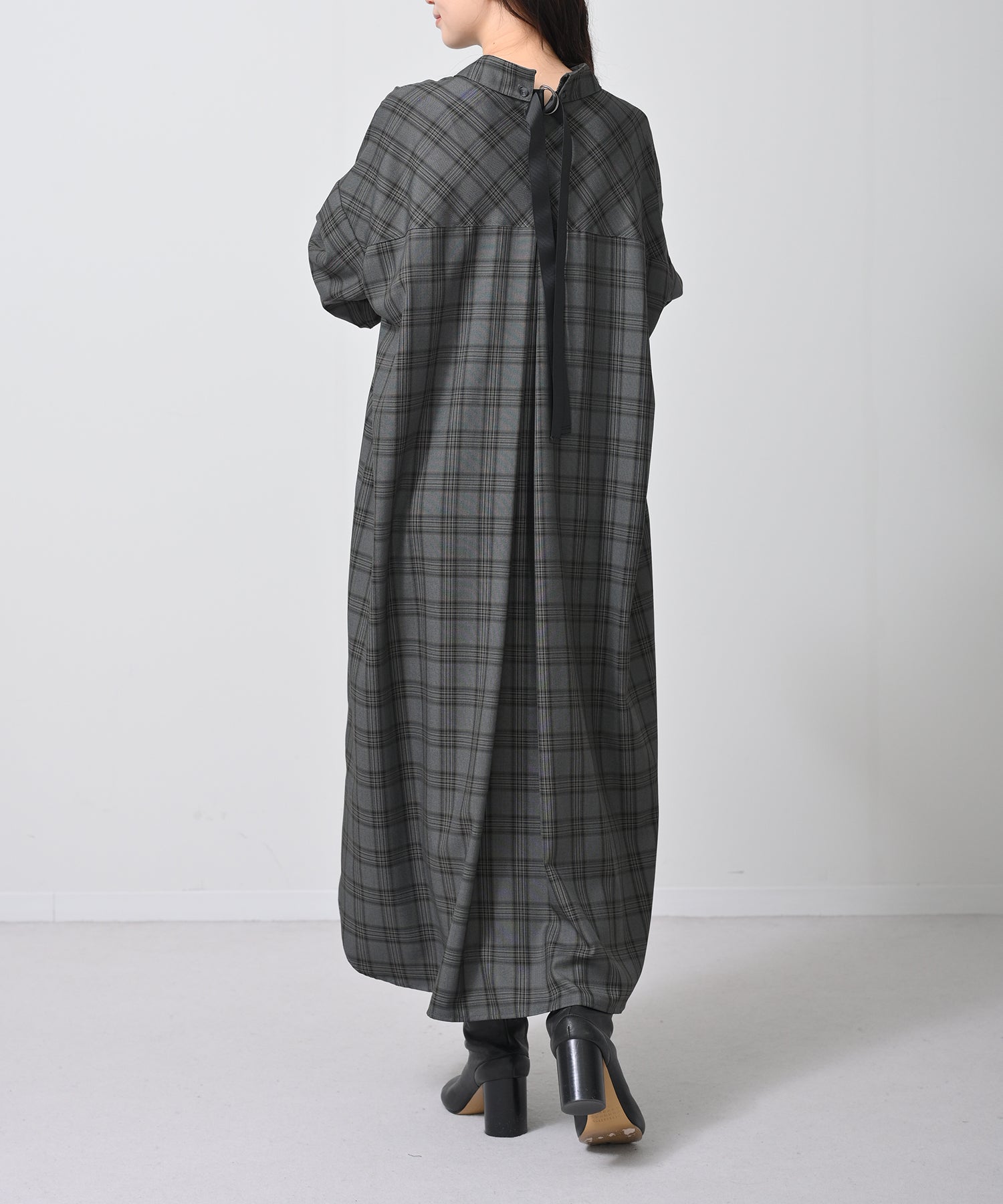 グレー×イエローチェック model:H160