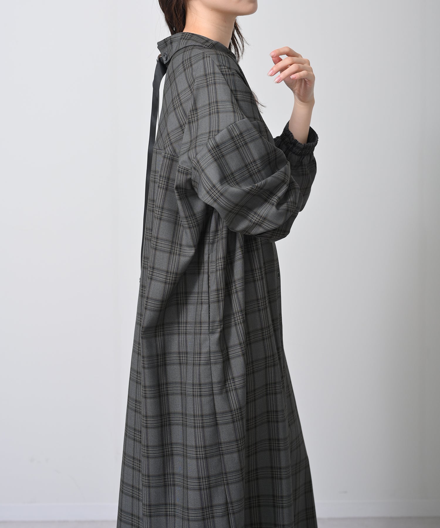 グレー×イエローチェック model:H160