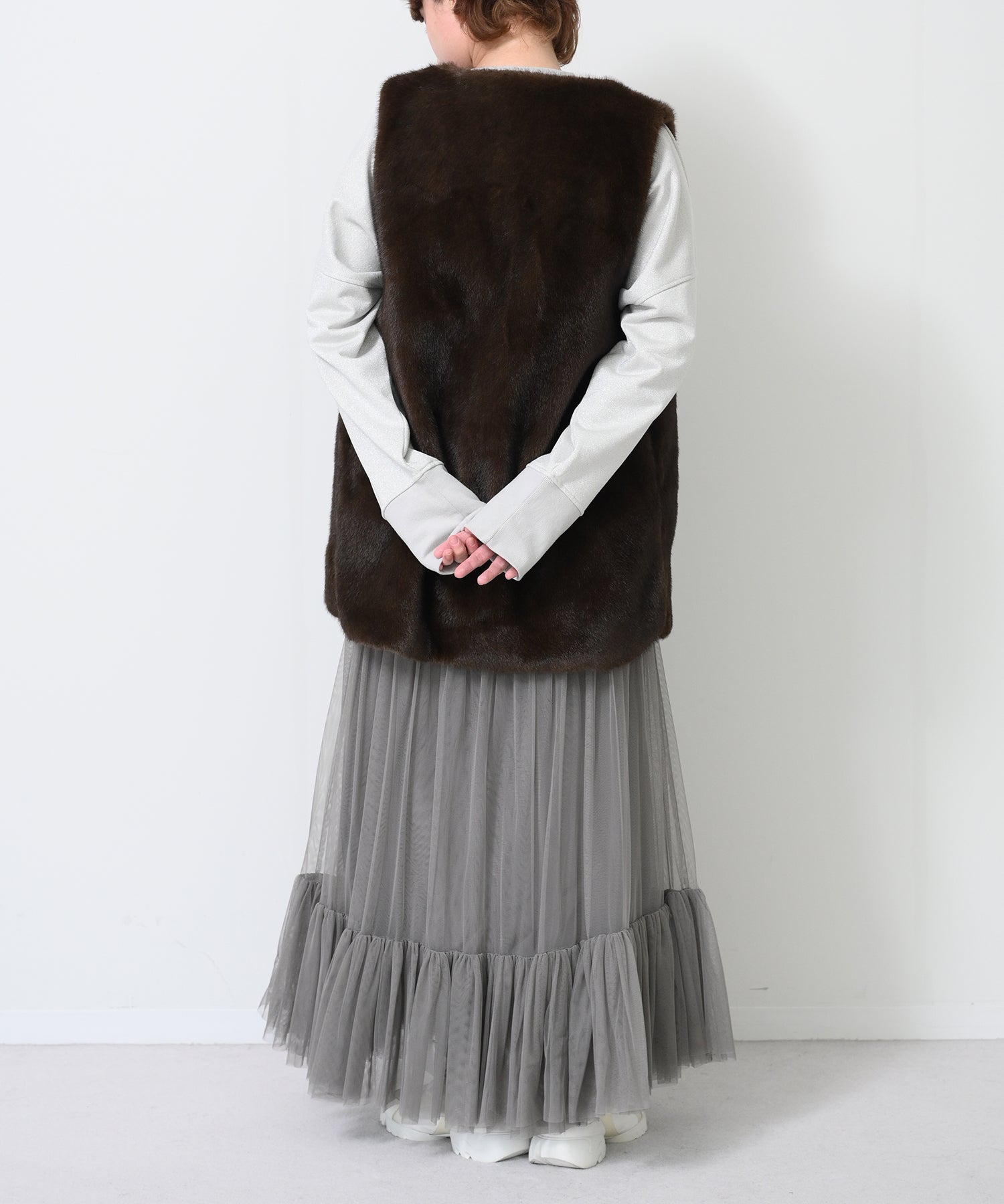 カーキ / ブラック×ブラウン共通ファーベスト model:H163