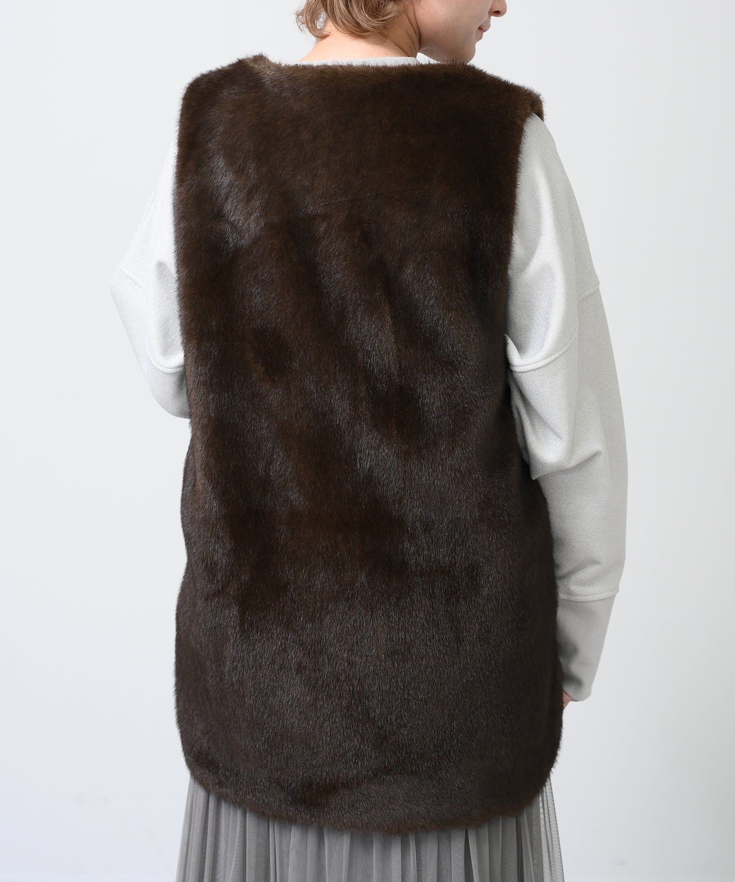 カーキ / ブラック×ブラウン共通ファーベスト model:H163