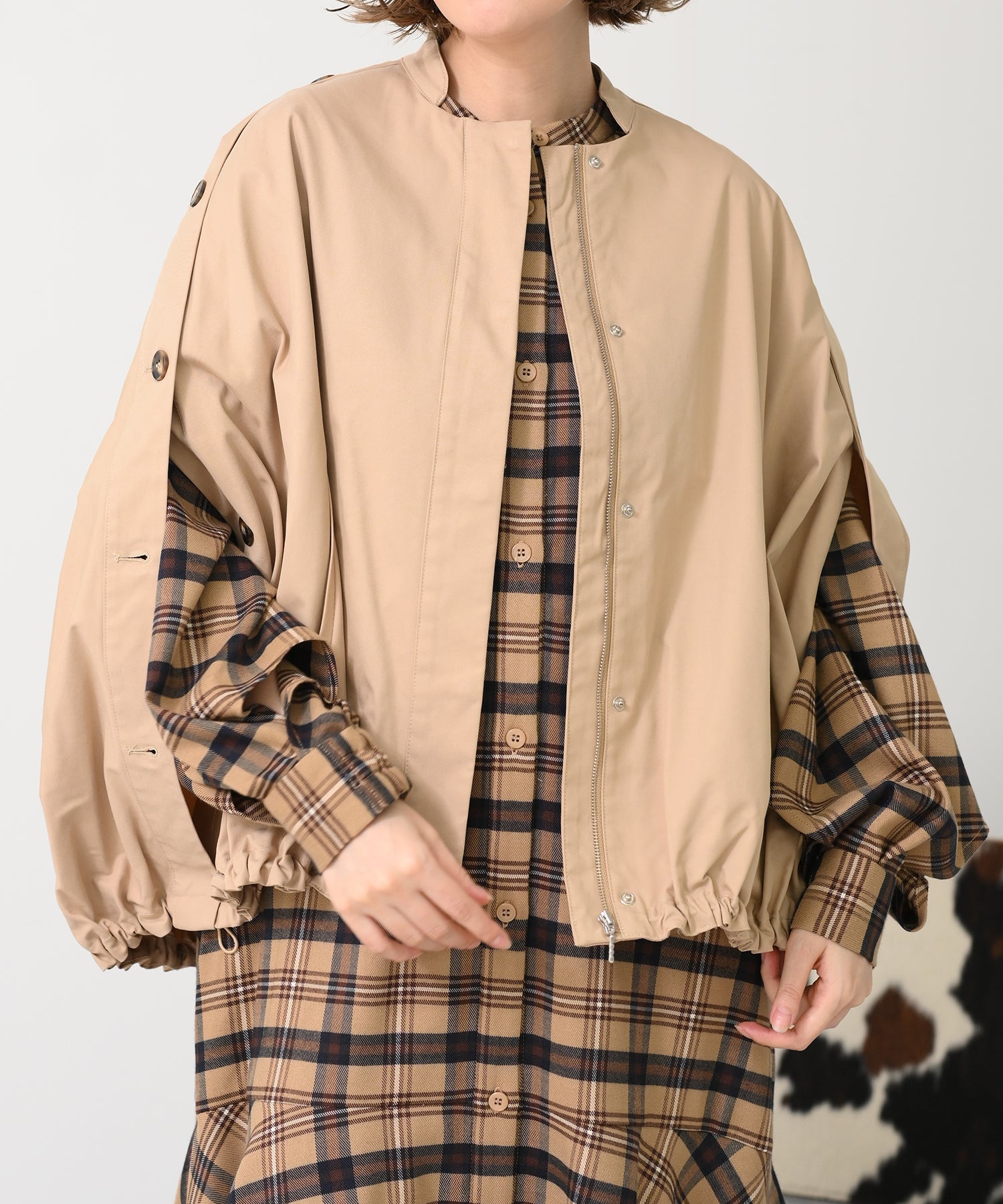 Side Button Poncho
