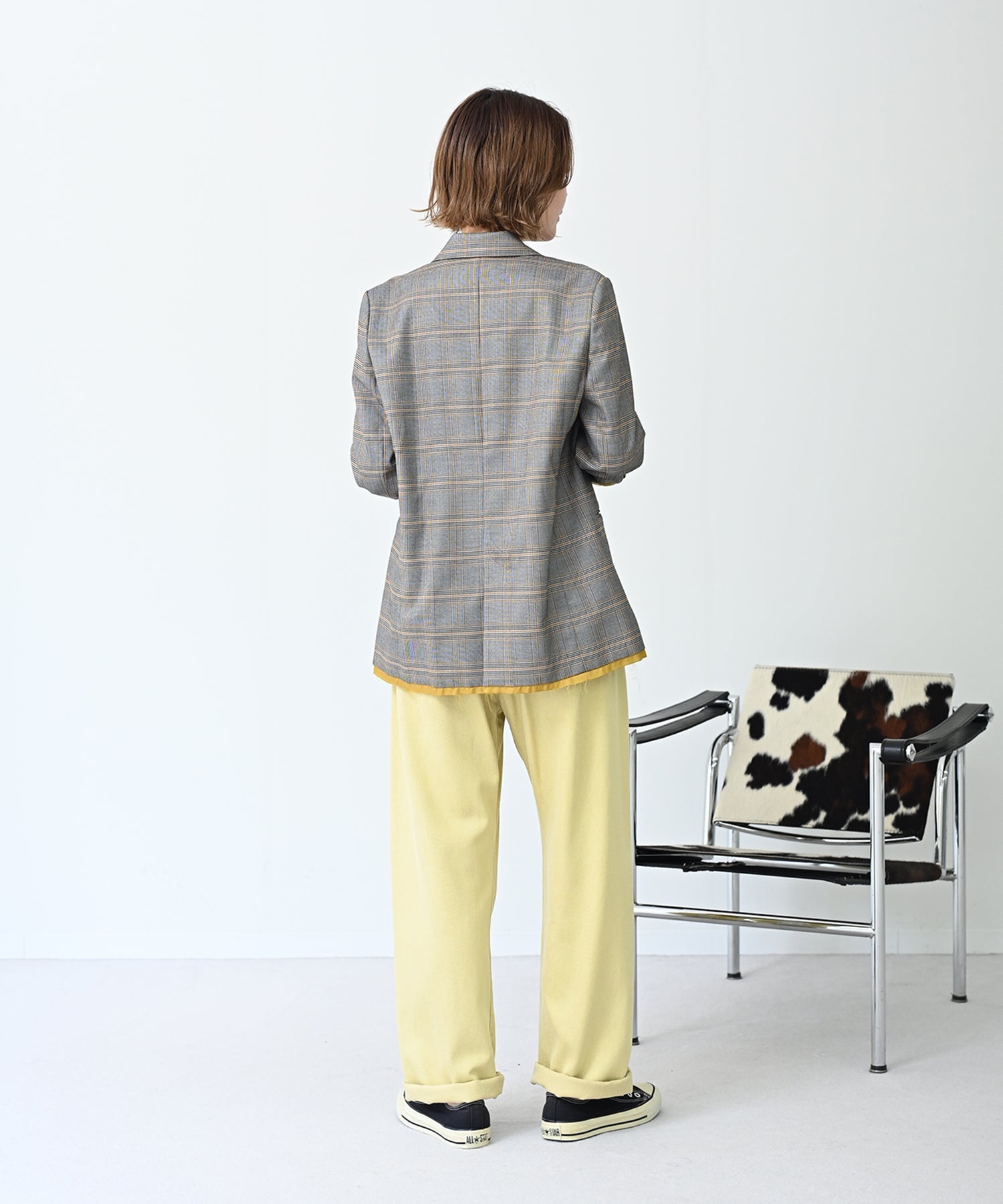 グレー×イエローチェック model:H167