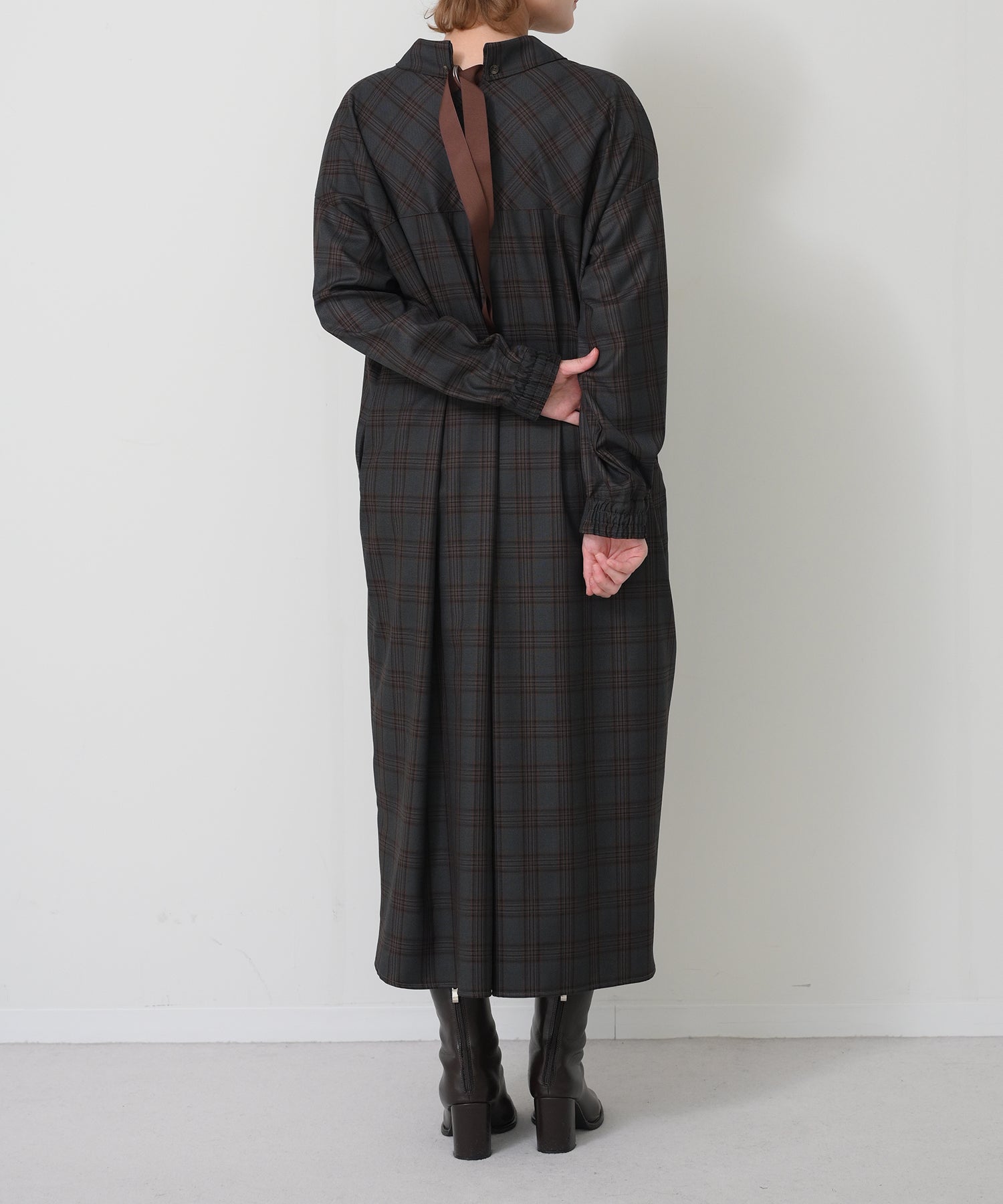 チャコール×オレンジチェック model:H163