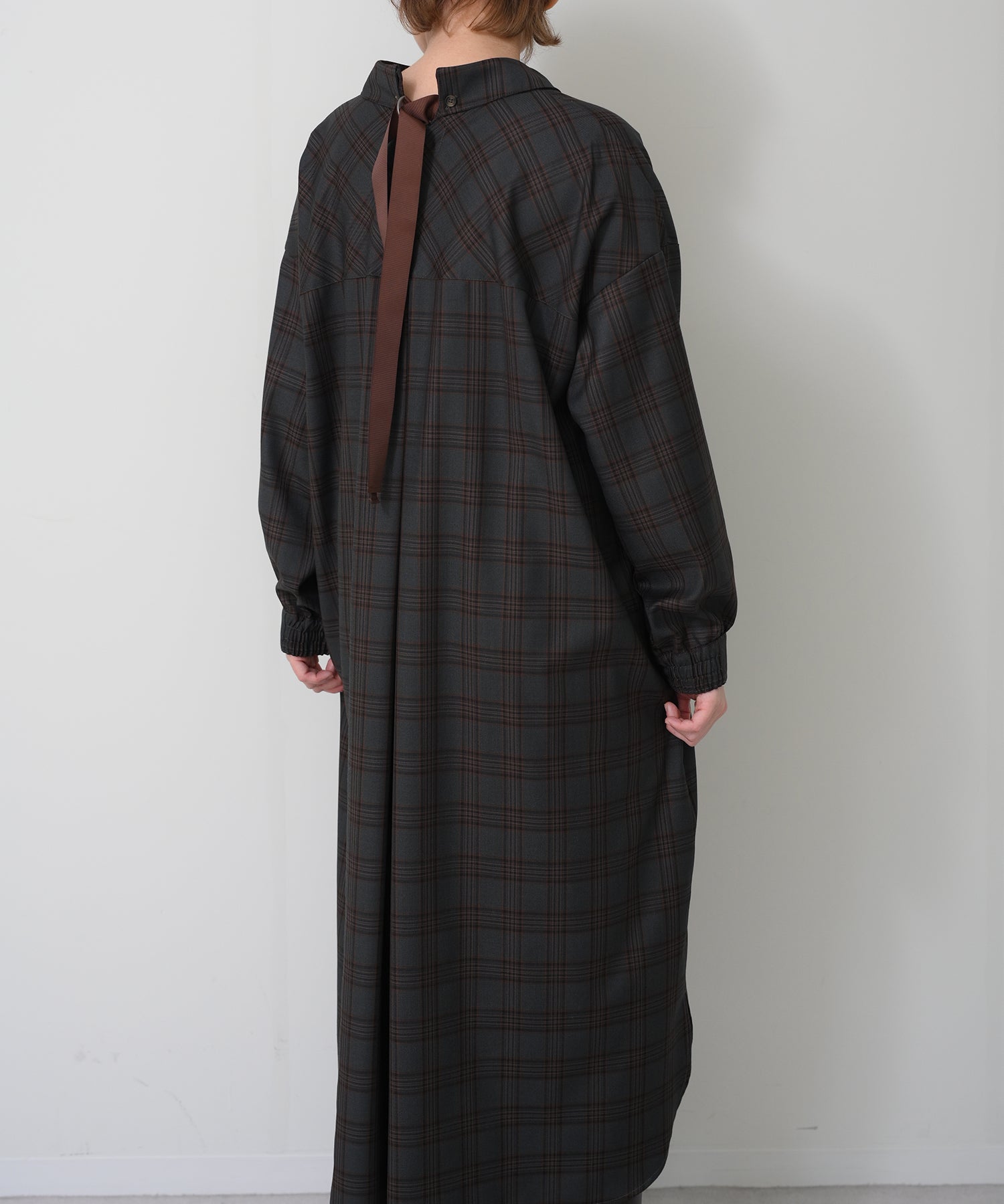 チャコール×オレンジチェック model:H163