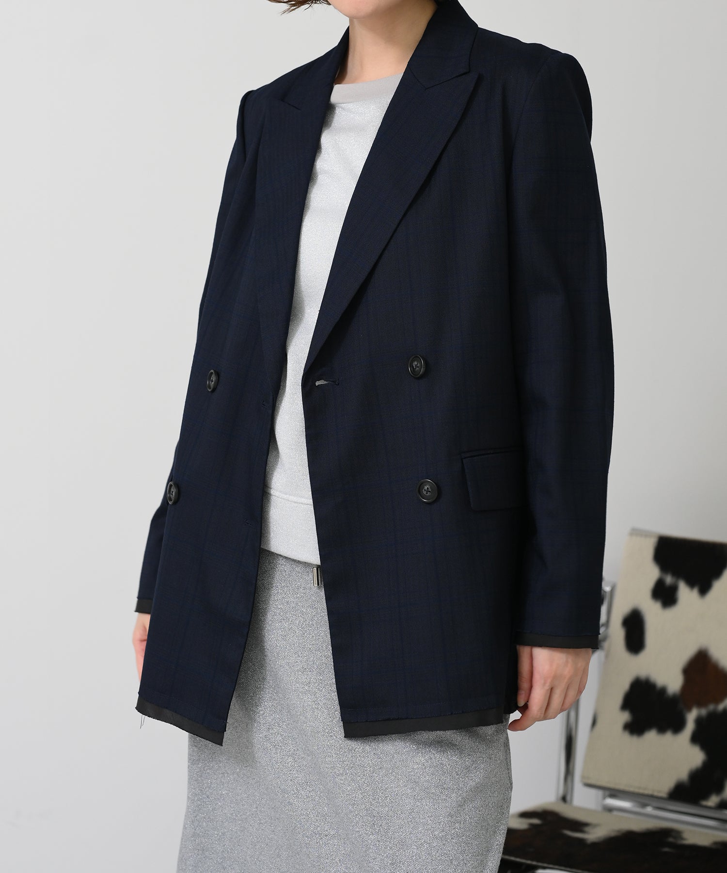 ネイビー×ブルーチェック model:H167