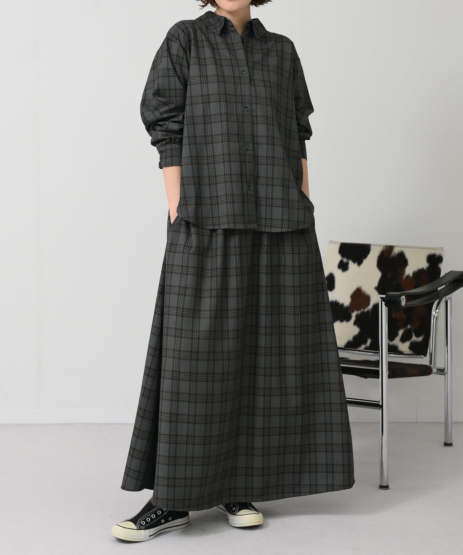 グレー×イエローチェック model:H167