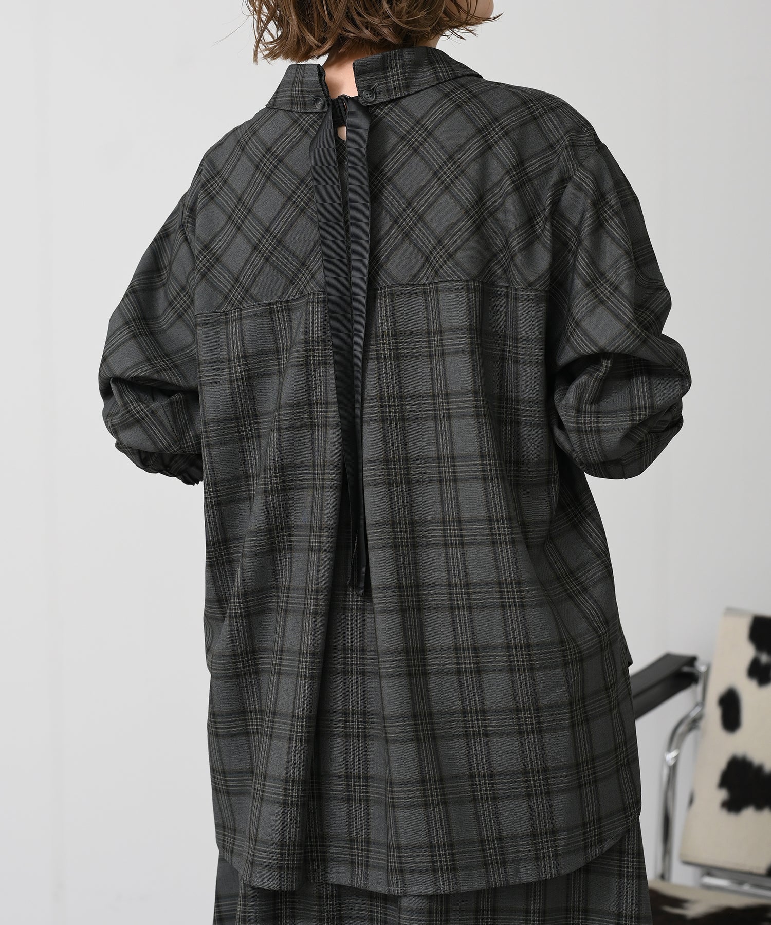 グレー×イエローチェック model:H167