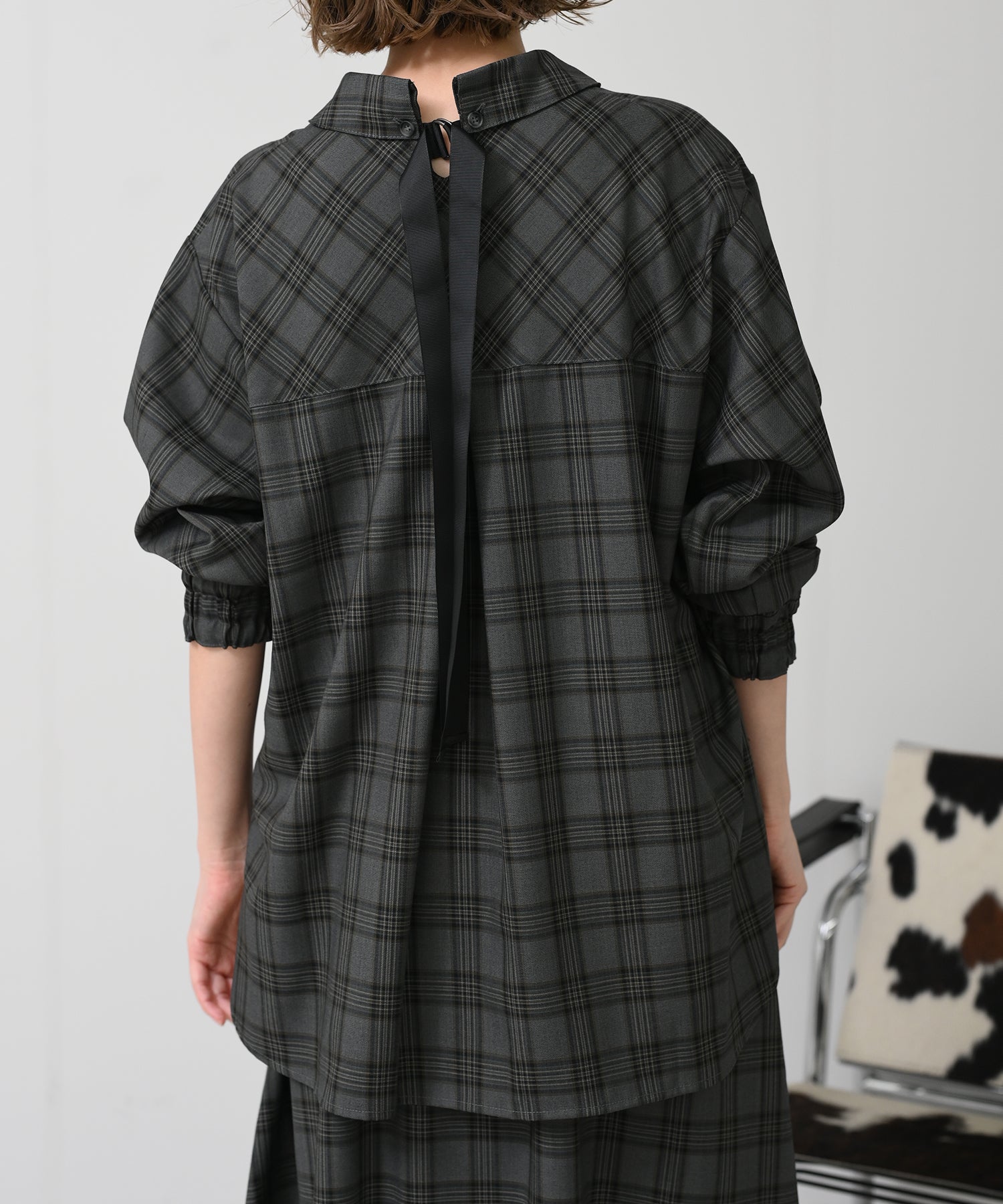 グレー×イエローチェック model:H167