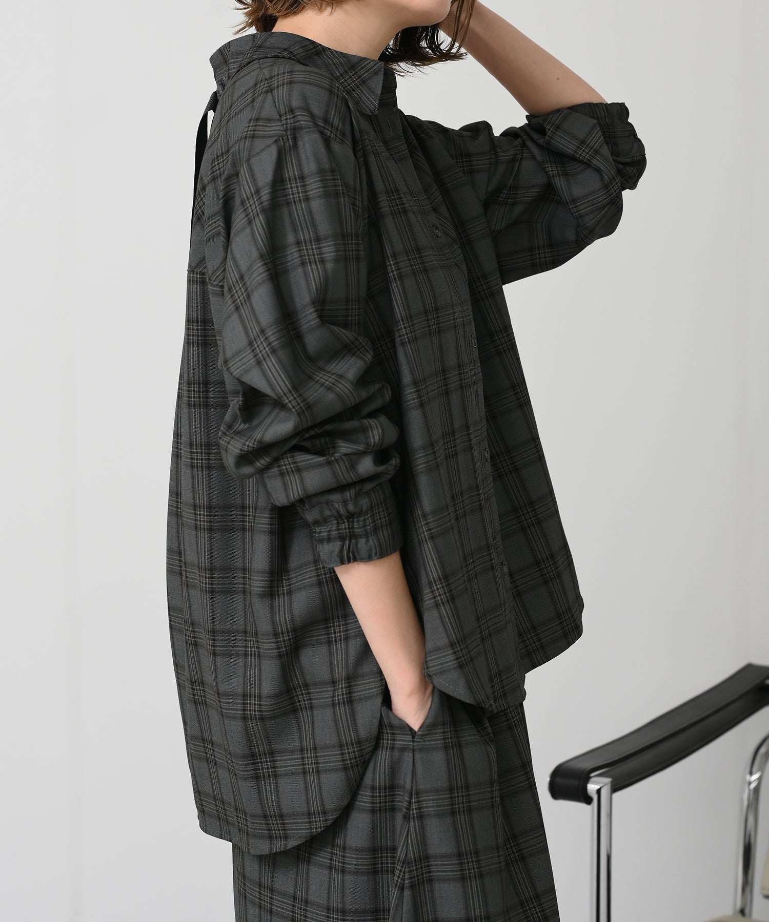 グレー×イエローチェック model:H167