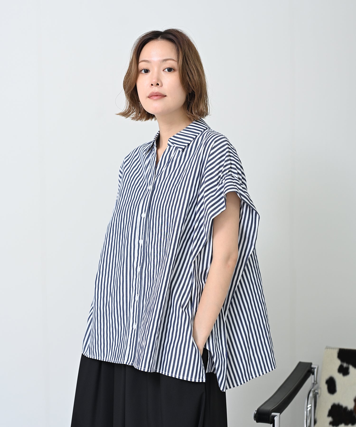 ダークネイビー×オフ model:H167