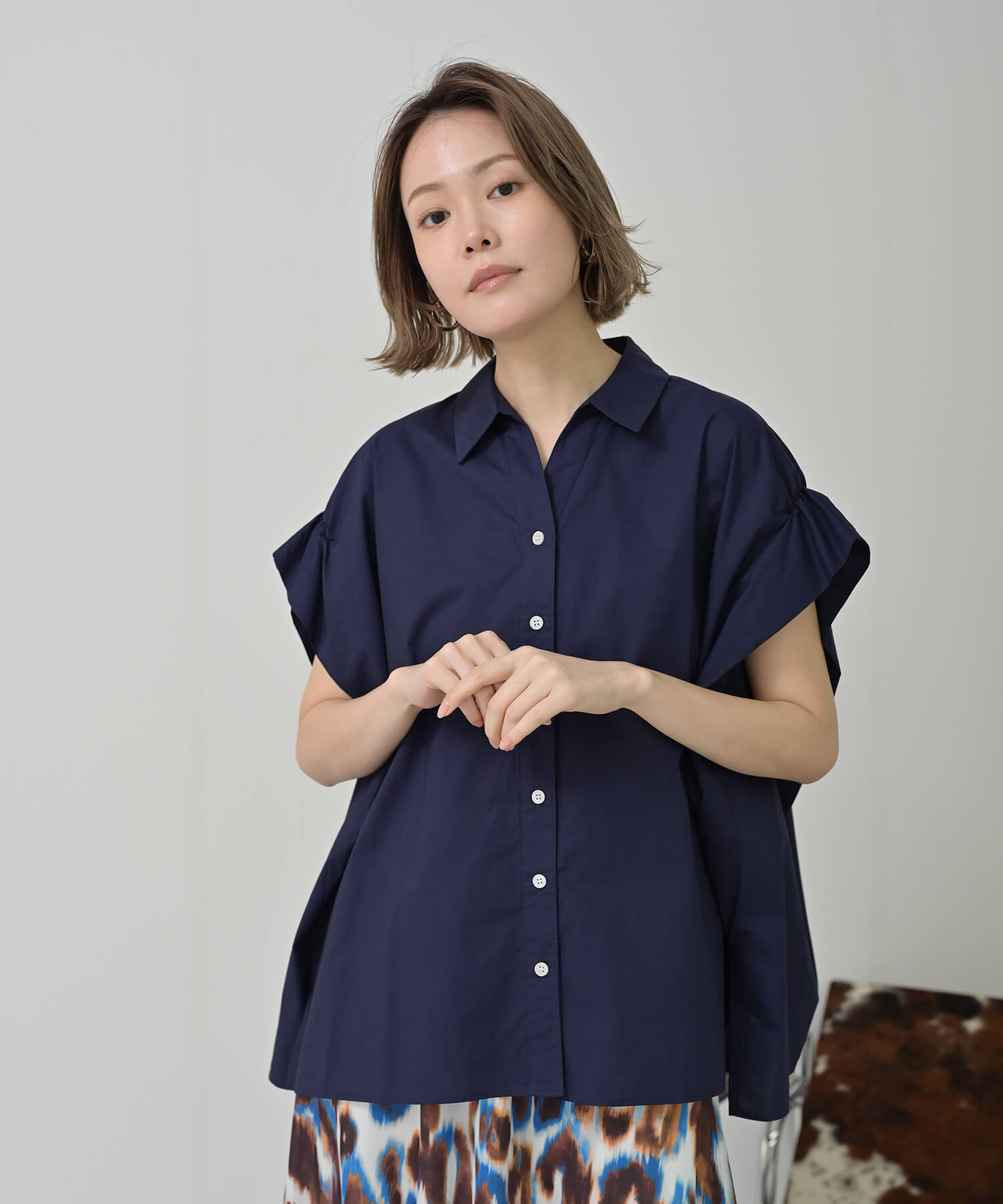 【Timesale】バックリボンボックスシャツ