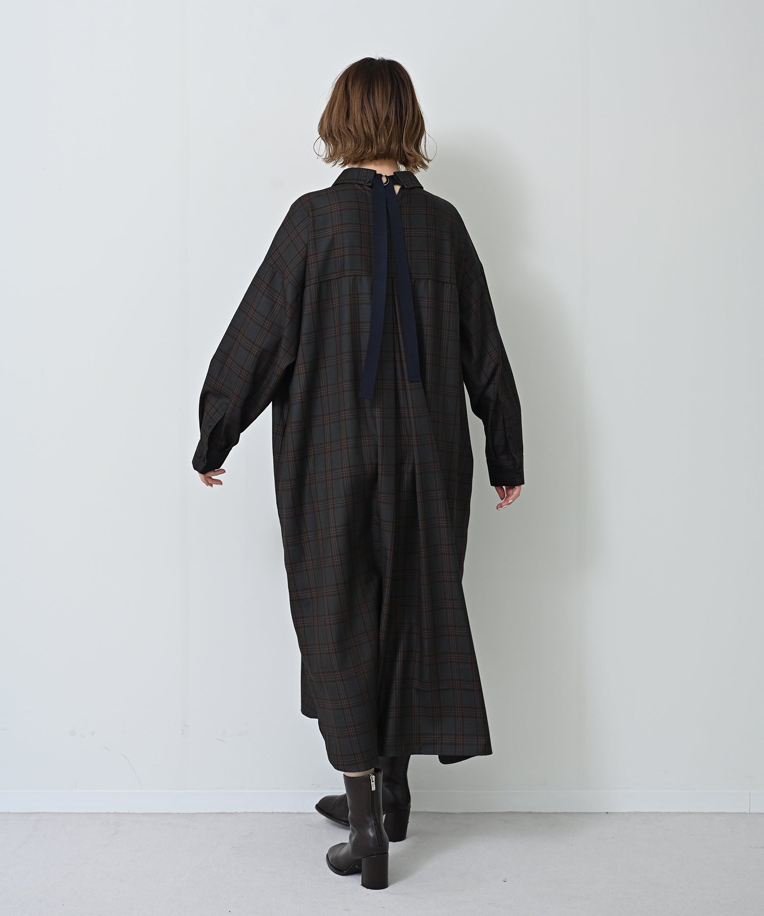 チャコール×オレンジチェック model:H167