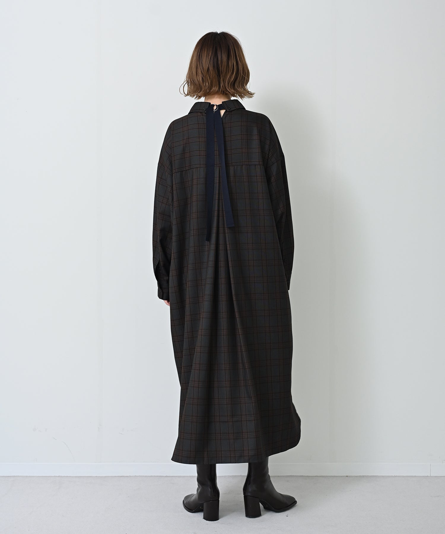 チャコール×オレンジチェック model:H167