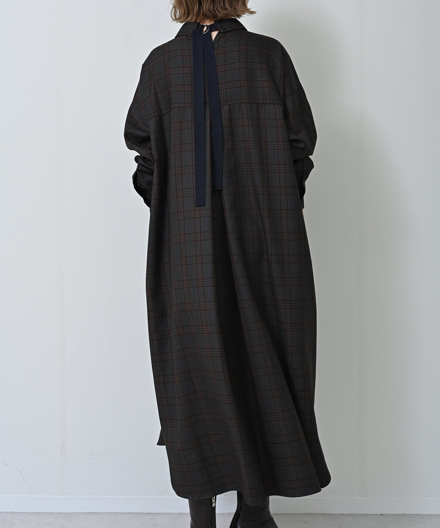 チャコール×オレンジチェック model:H167