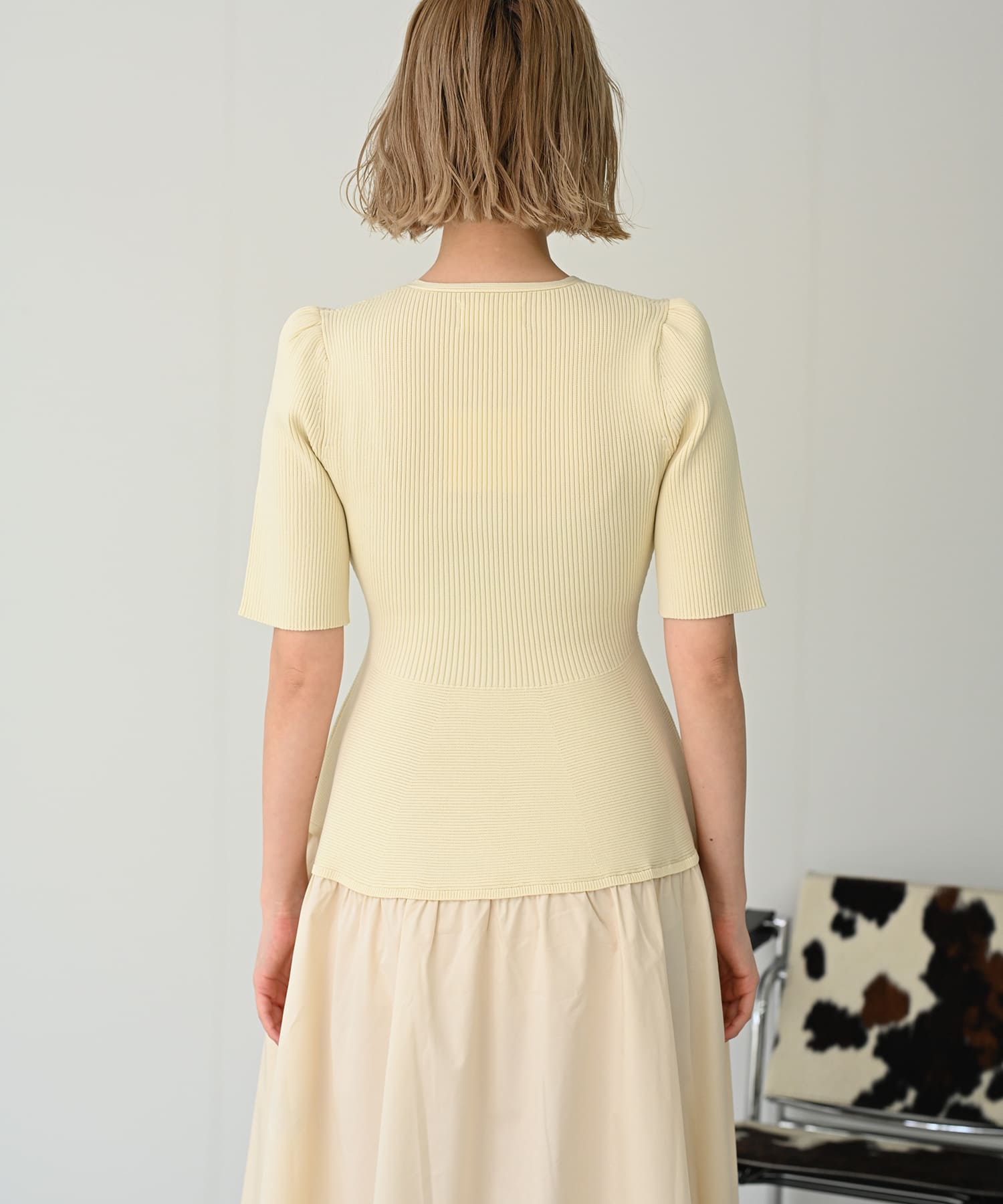 【Secretsale】V-neck knit dress