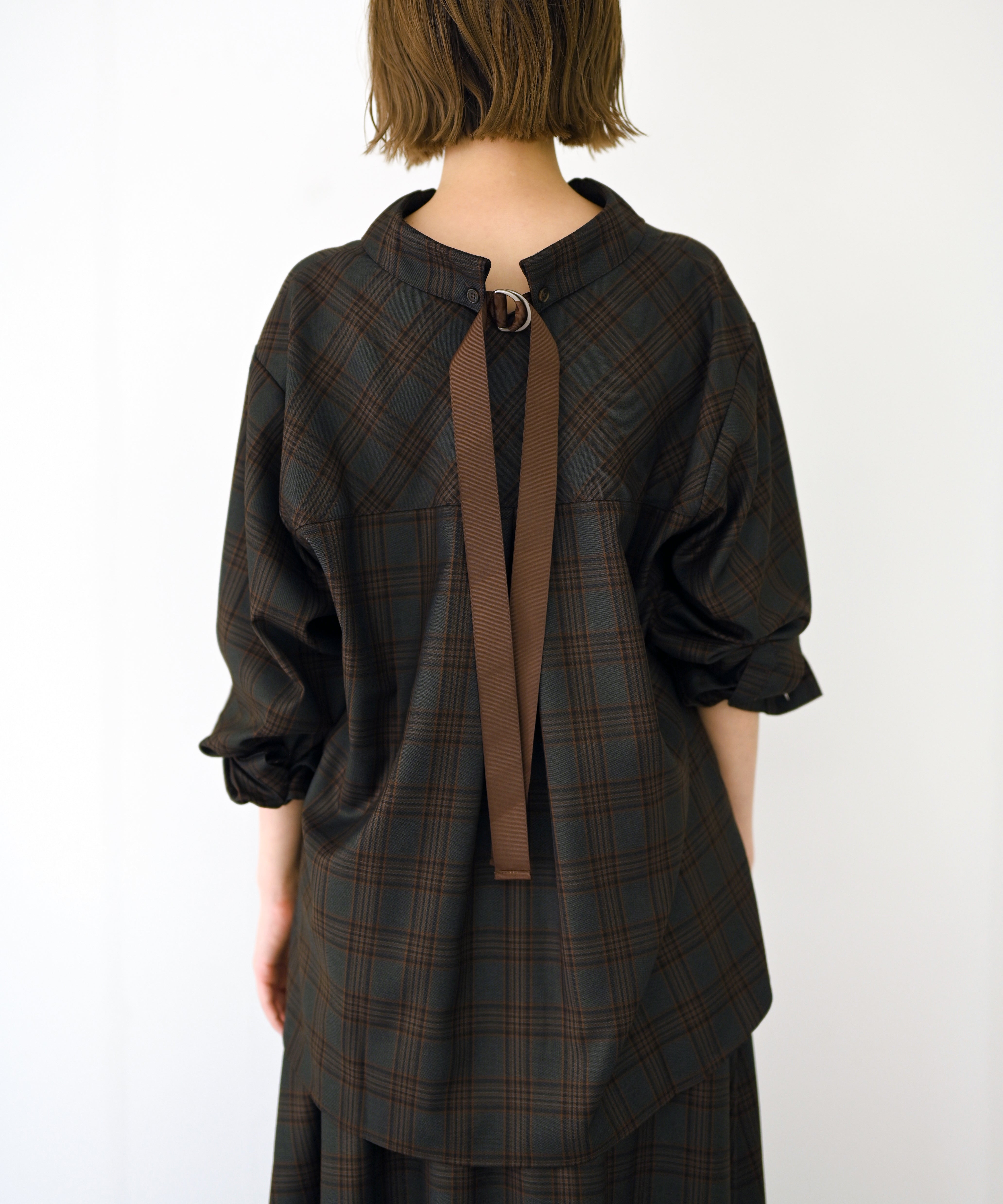 チャコール×オレンジチェック model:H167