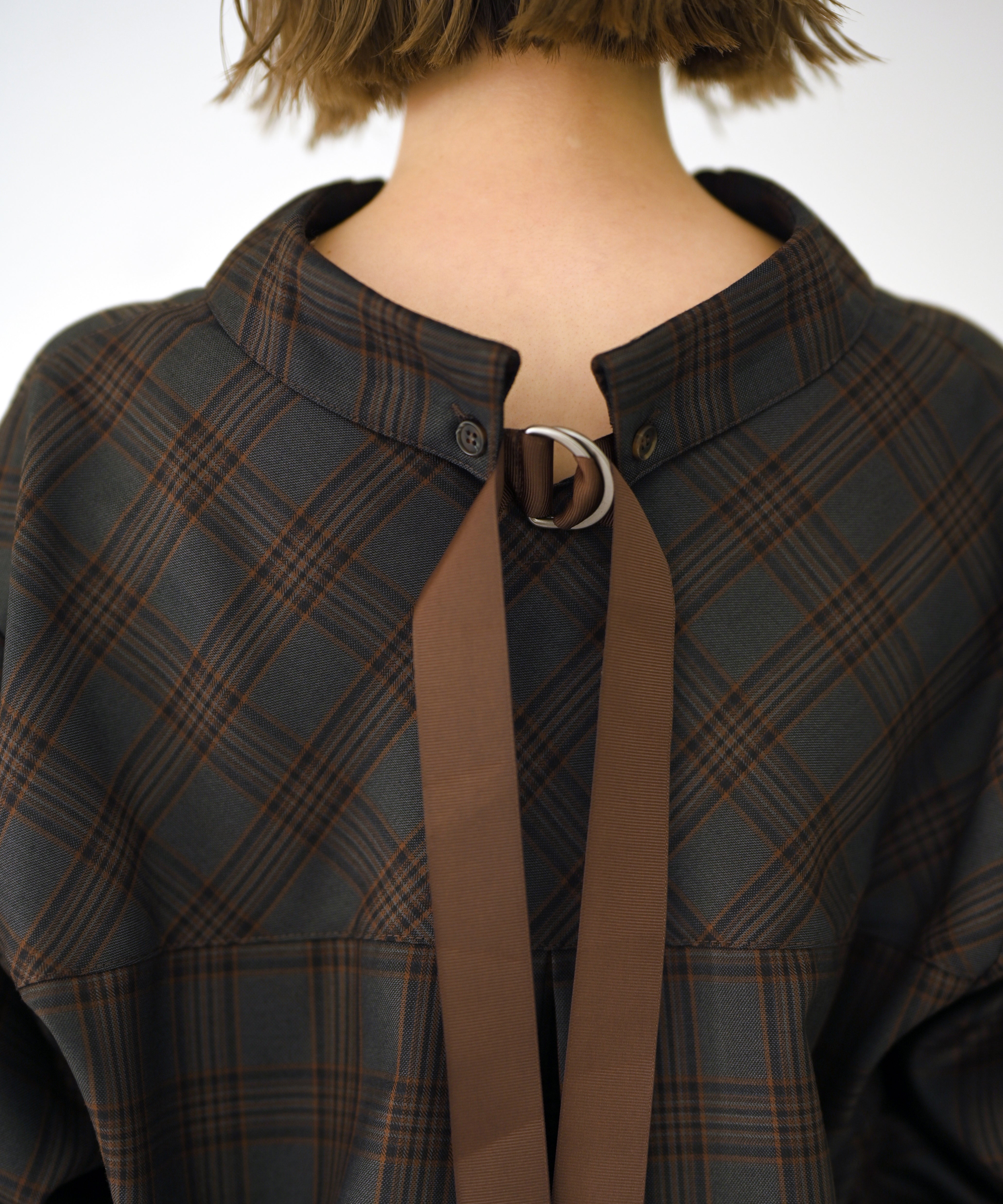 チャコール×オレンジチェック model:H167