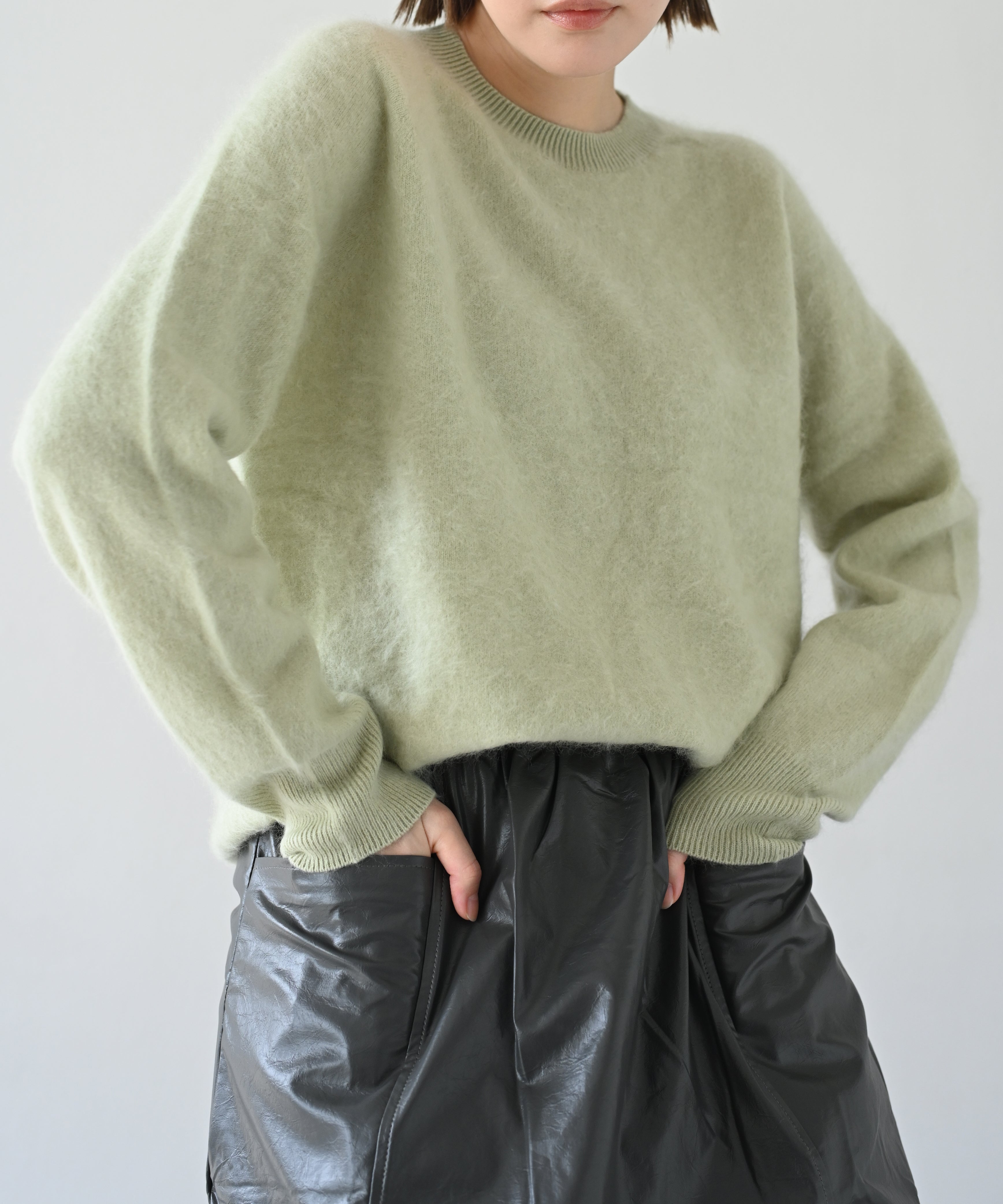 【美品✨】andper se Mサイズ グレーセーターアウター Airy Touch Cashmere Knit Pullover