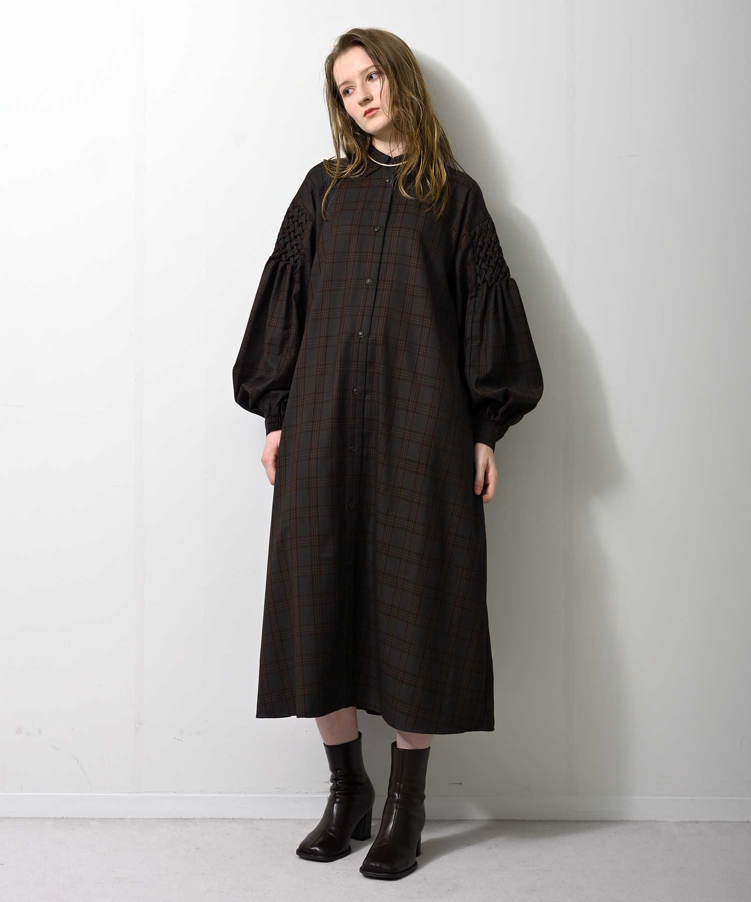 model:H170 チャコール×オレンジチェック