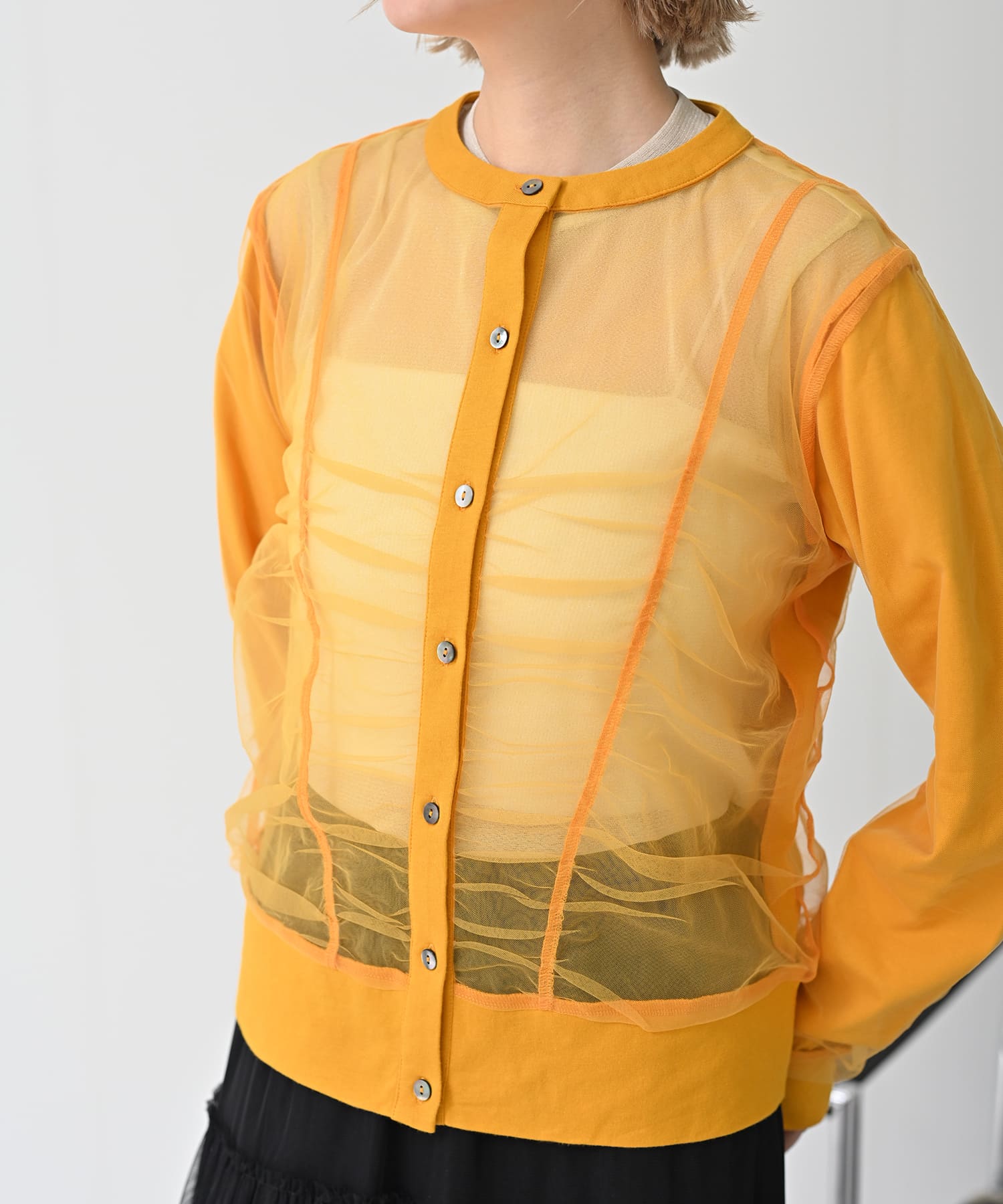 【Timesale】フロントチュールカーディガン