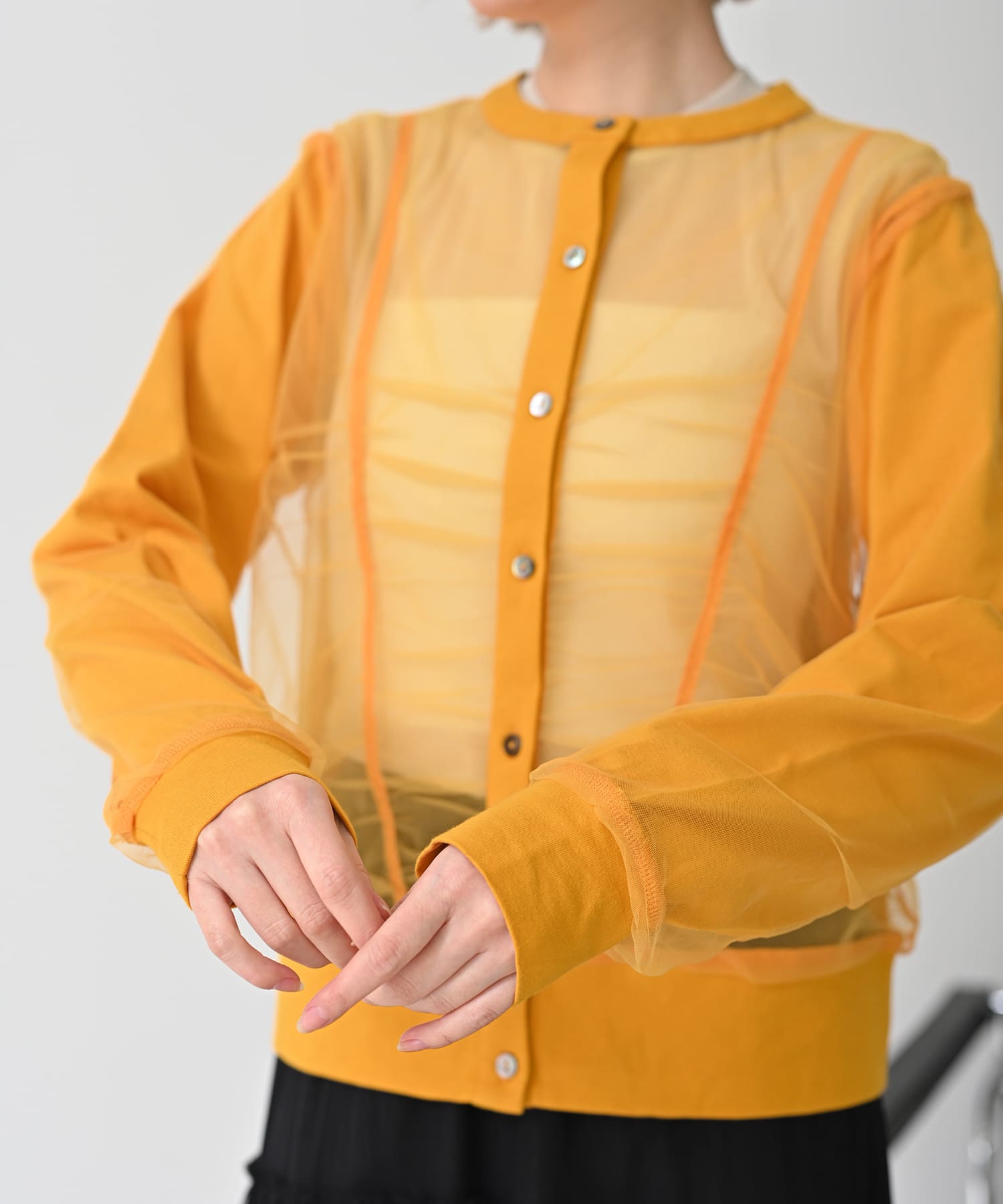 【Timesale】フロントチュールカーディガン