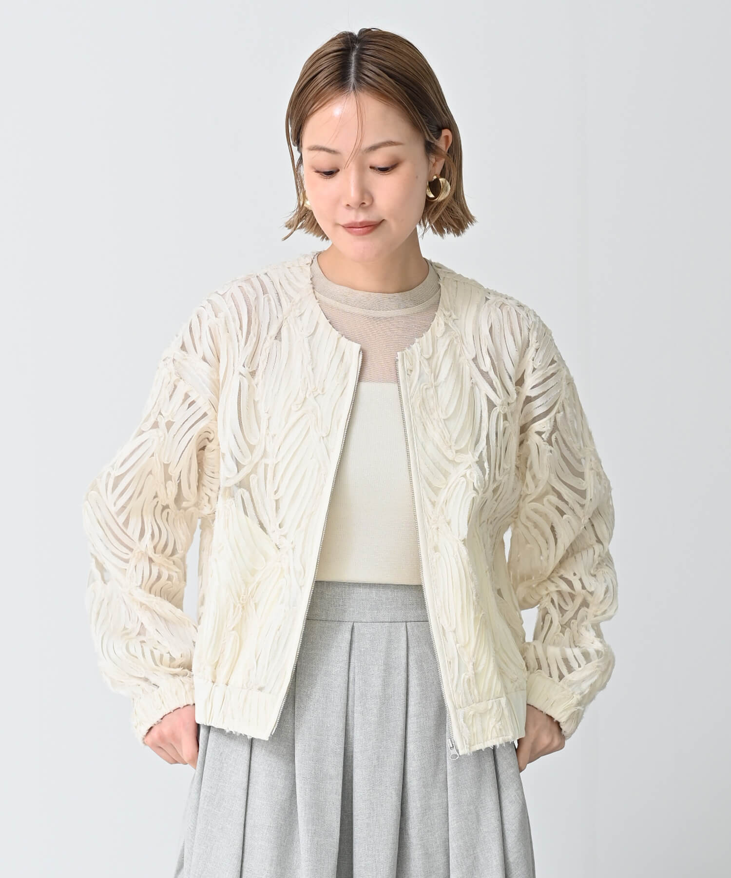 【Timesale】コードレースブルゾン