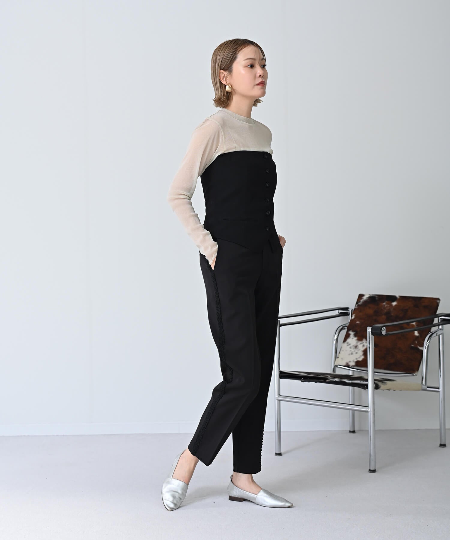 【Timesale】Side Blade Tapered Pants