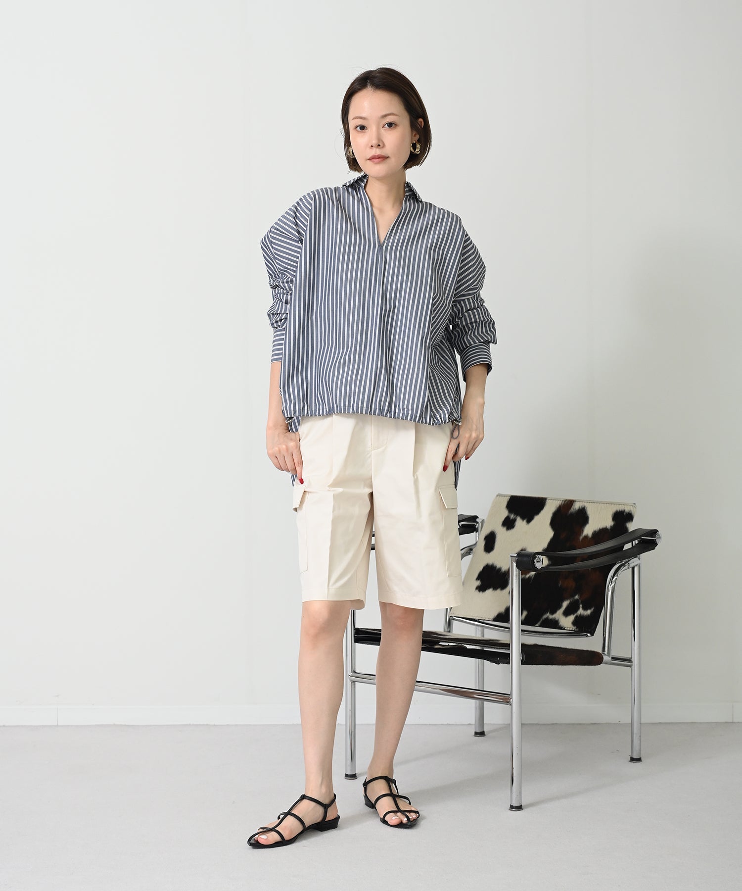 ネイビーストライプ model:H167