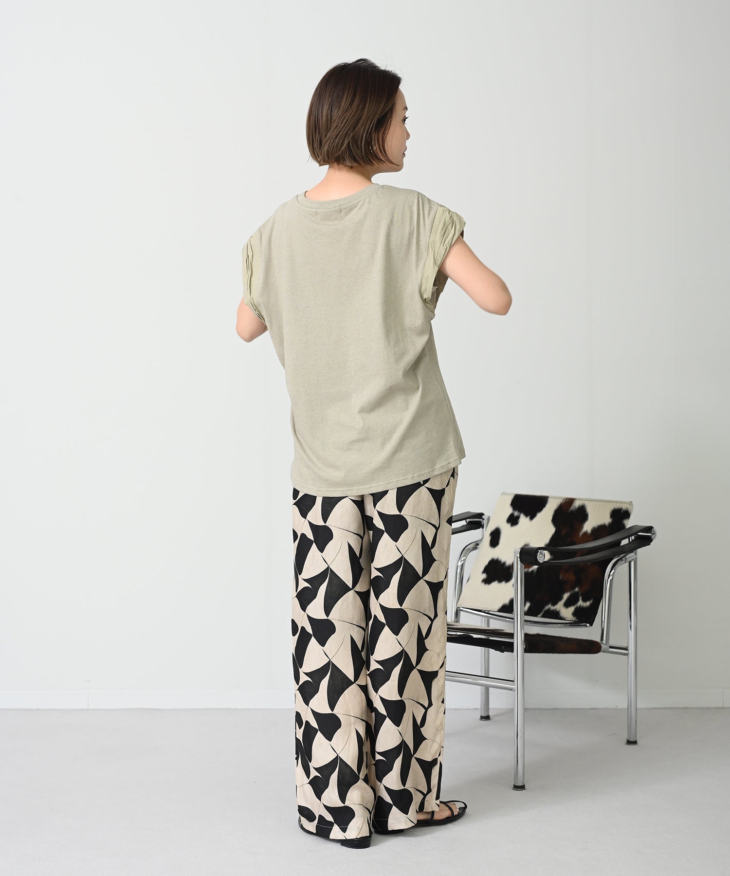 ベージュ×ブラック model :H167