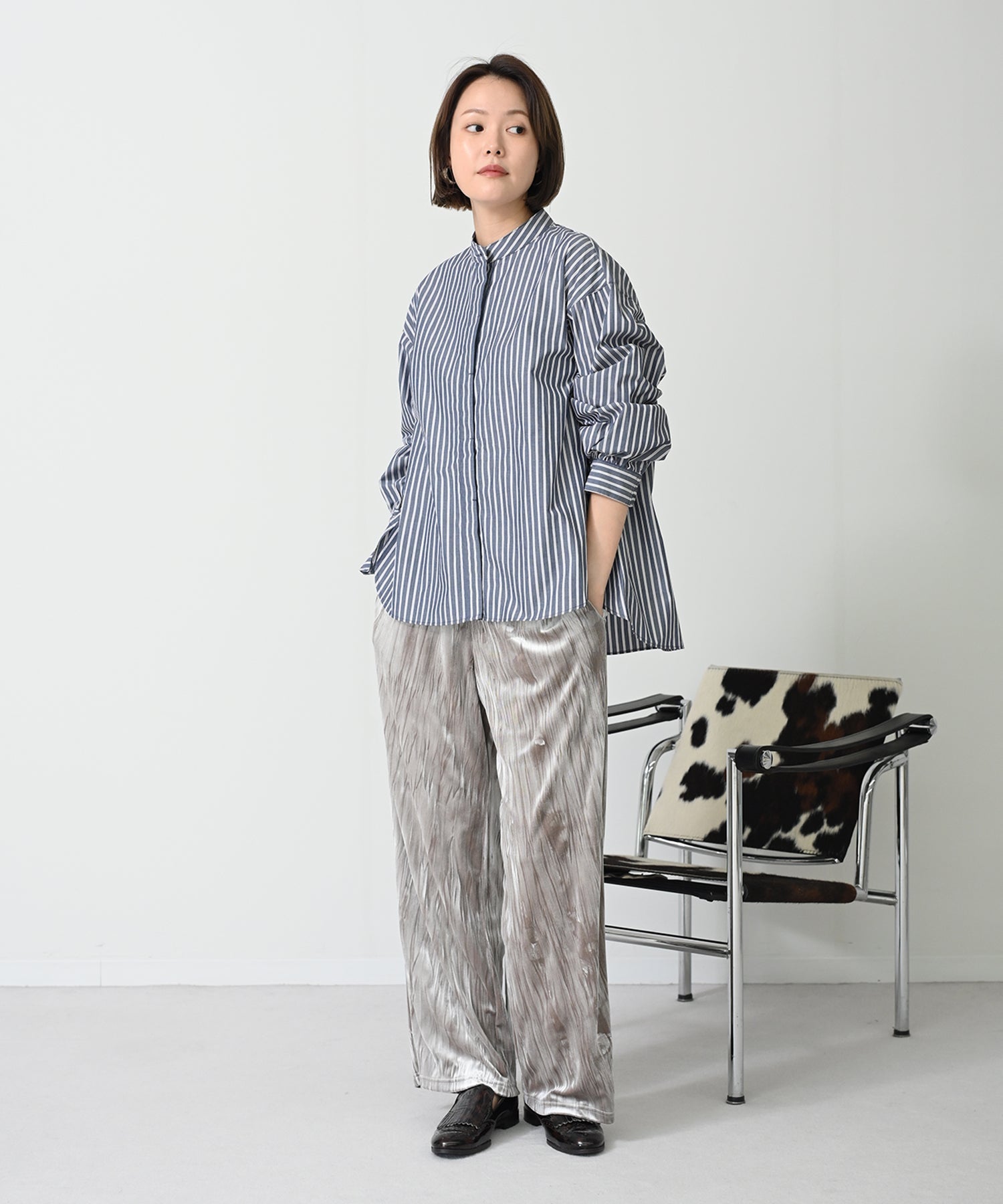 ネイビーストライプ model;H167