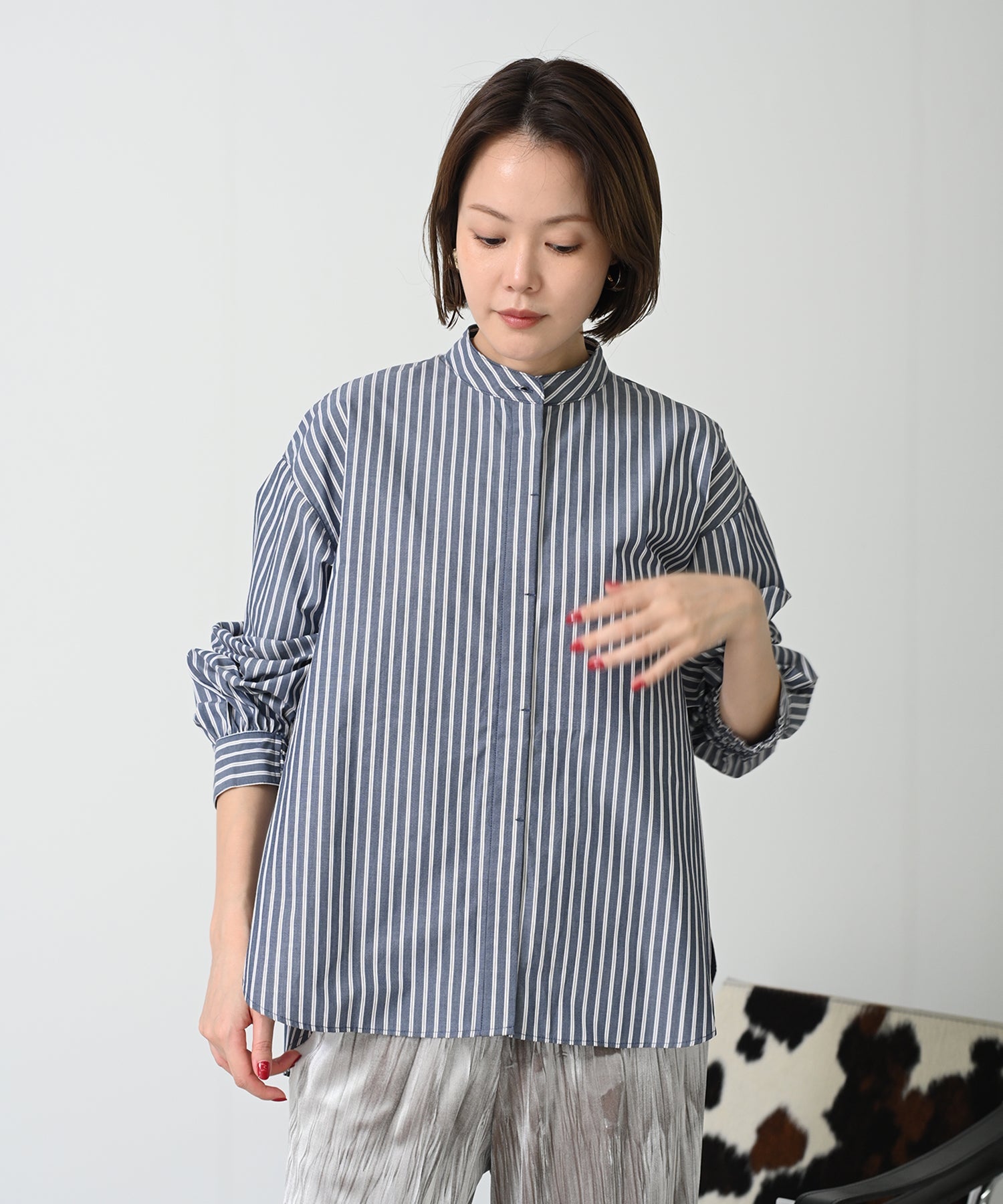 ネイビーストライプ model;H167