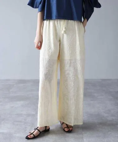 HERENCIA / cambric wide easy pants